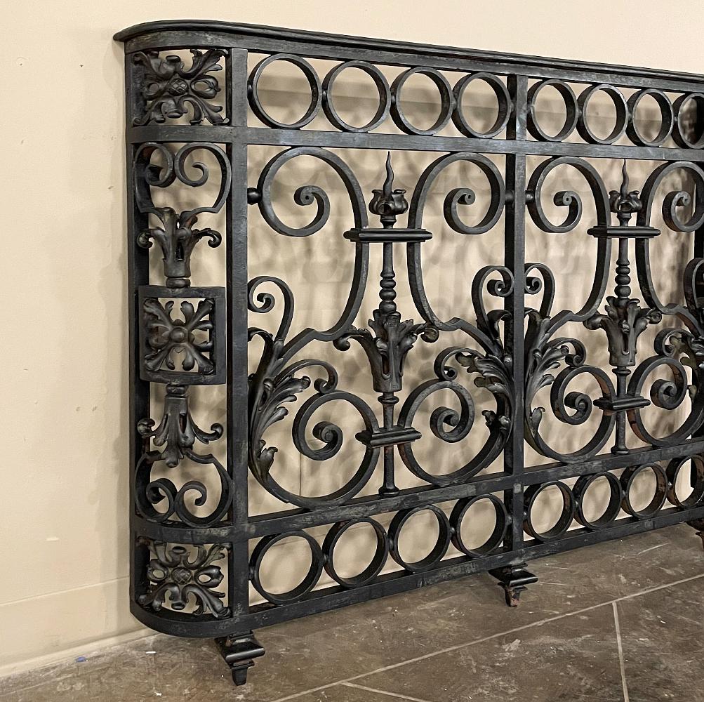 19th Century French Napoleon III Period Wrought Iron Balustrade, Window Guard For Sale 3
