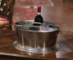 19th Century French Napoleon III Pewter Four-Bottle Wine Cooler Rafraichissoir