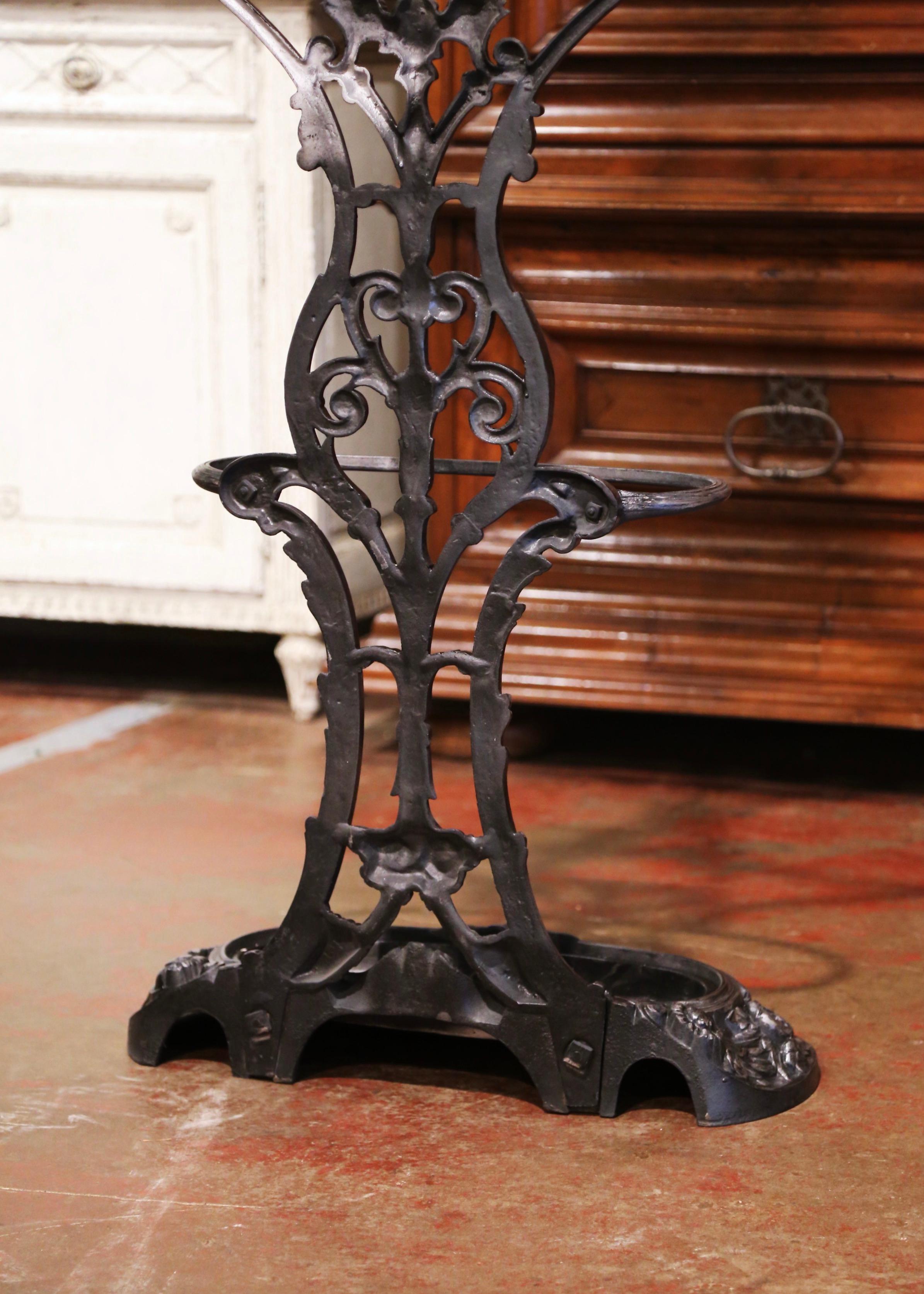 19th Century French Napoleon III Polished Iron Hall Stand Signed Corneau Freres 10