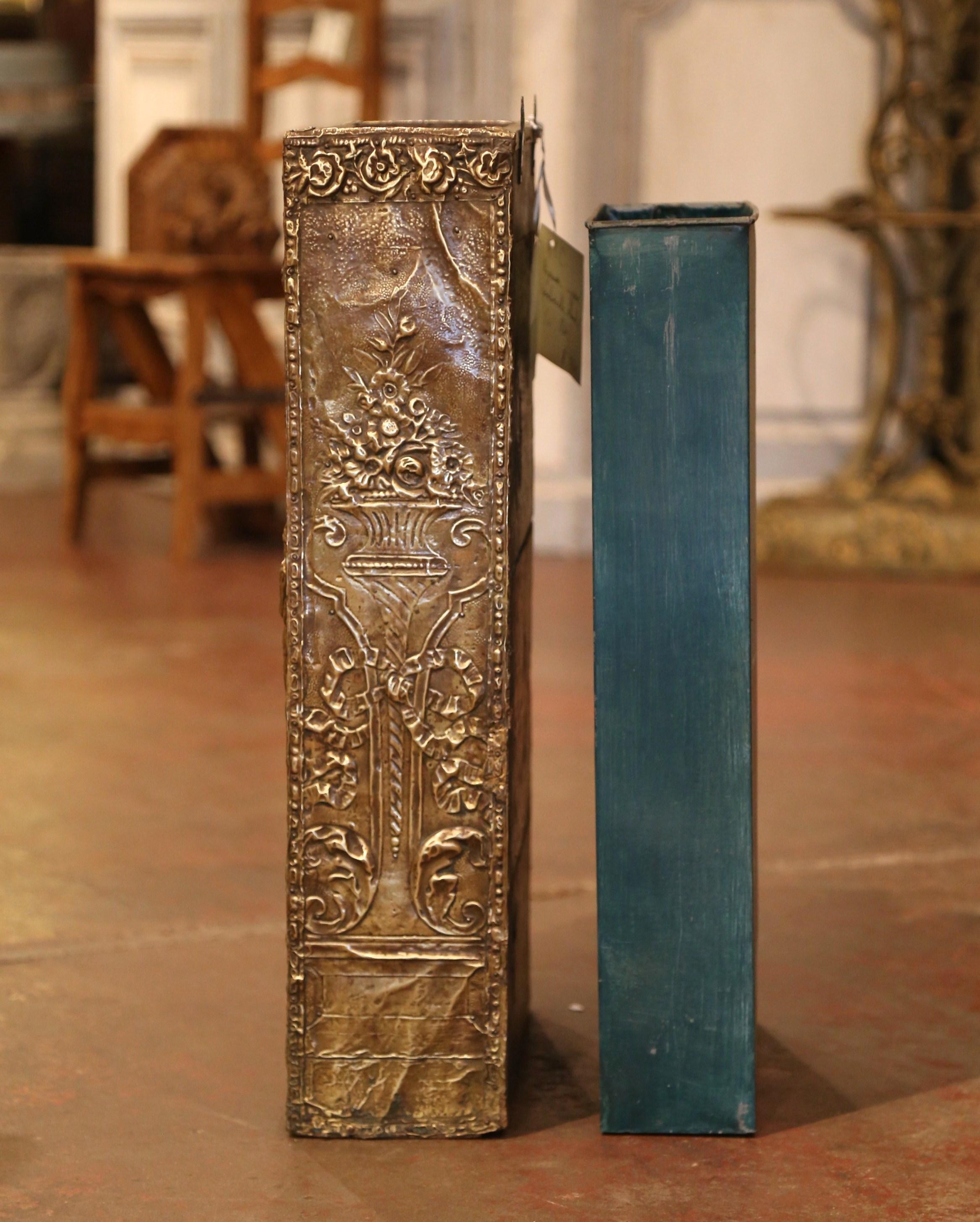 19th Century French Napoleon III Repousse Copper Umbrella Stand 2