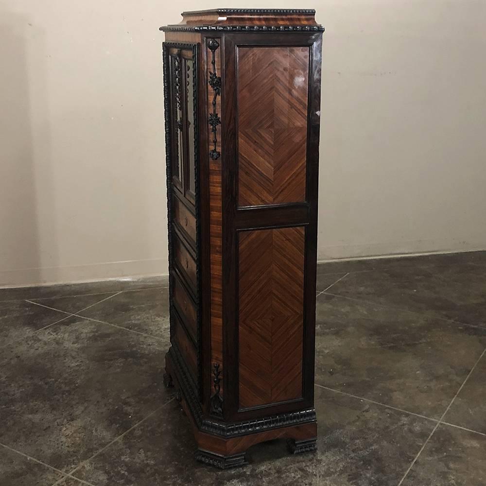 19th Century French Napoleon III Rosewood Ebonized Vitrine, Display Cabinet 5