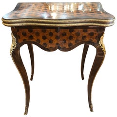 19th Century French Napoleon III Rosewood Kingwood Card Table, 1840s