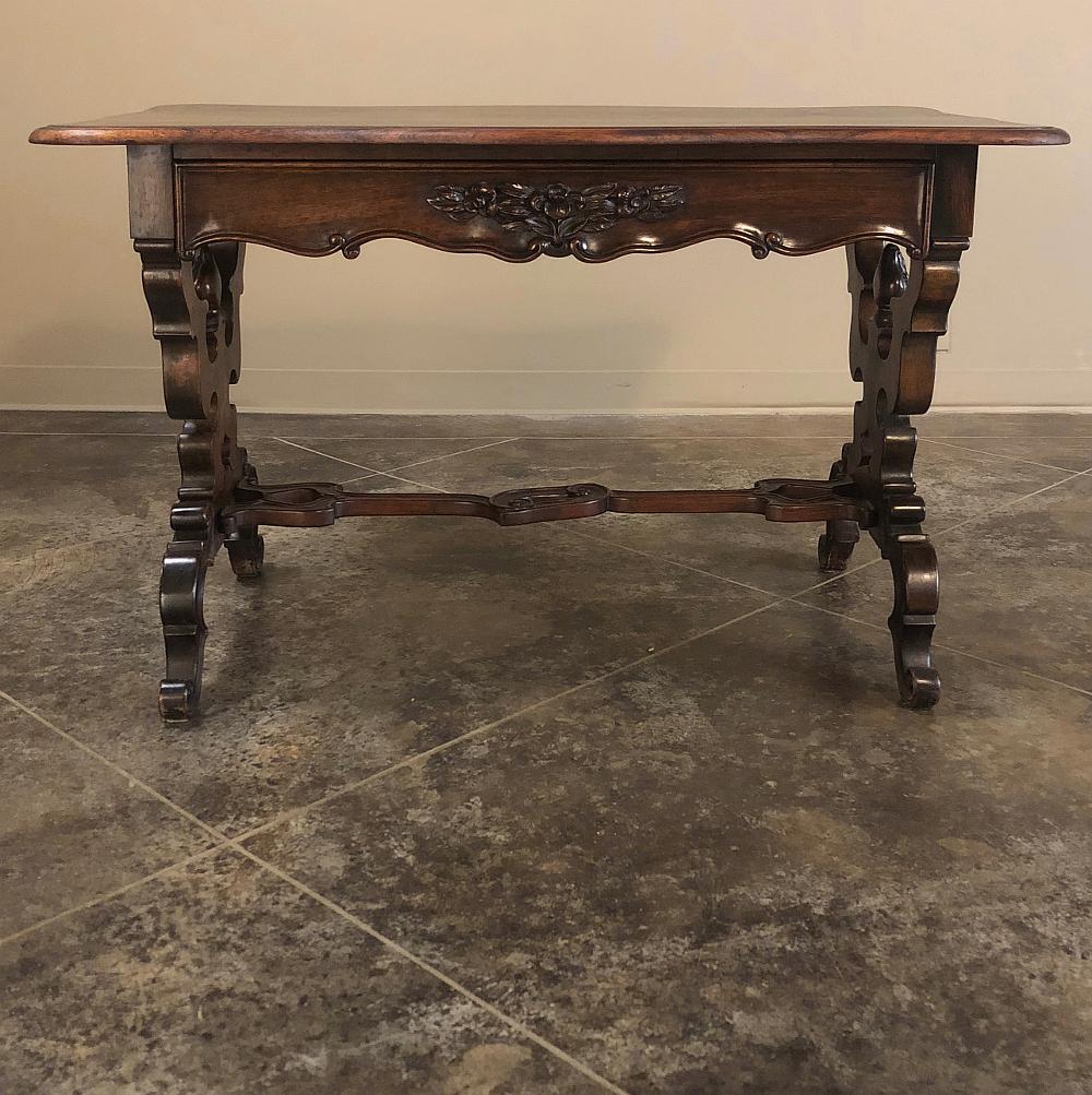 Hand-Carved 19th Century French Napoleon III Rosewood Writing Desk