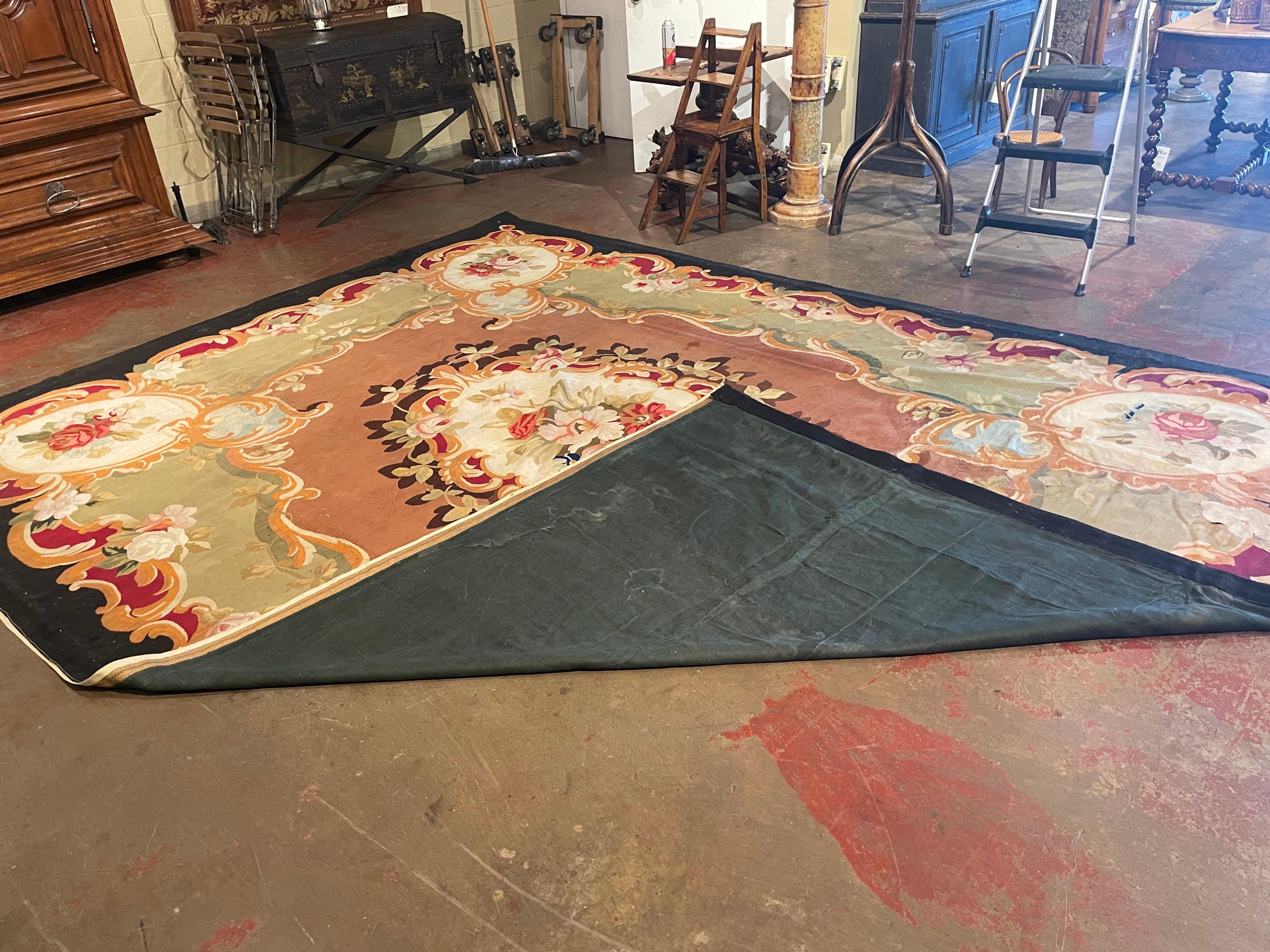 19th Century French Napoleon III Savonnerie Aubusson Floor Rug For Sale 4