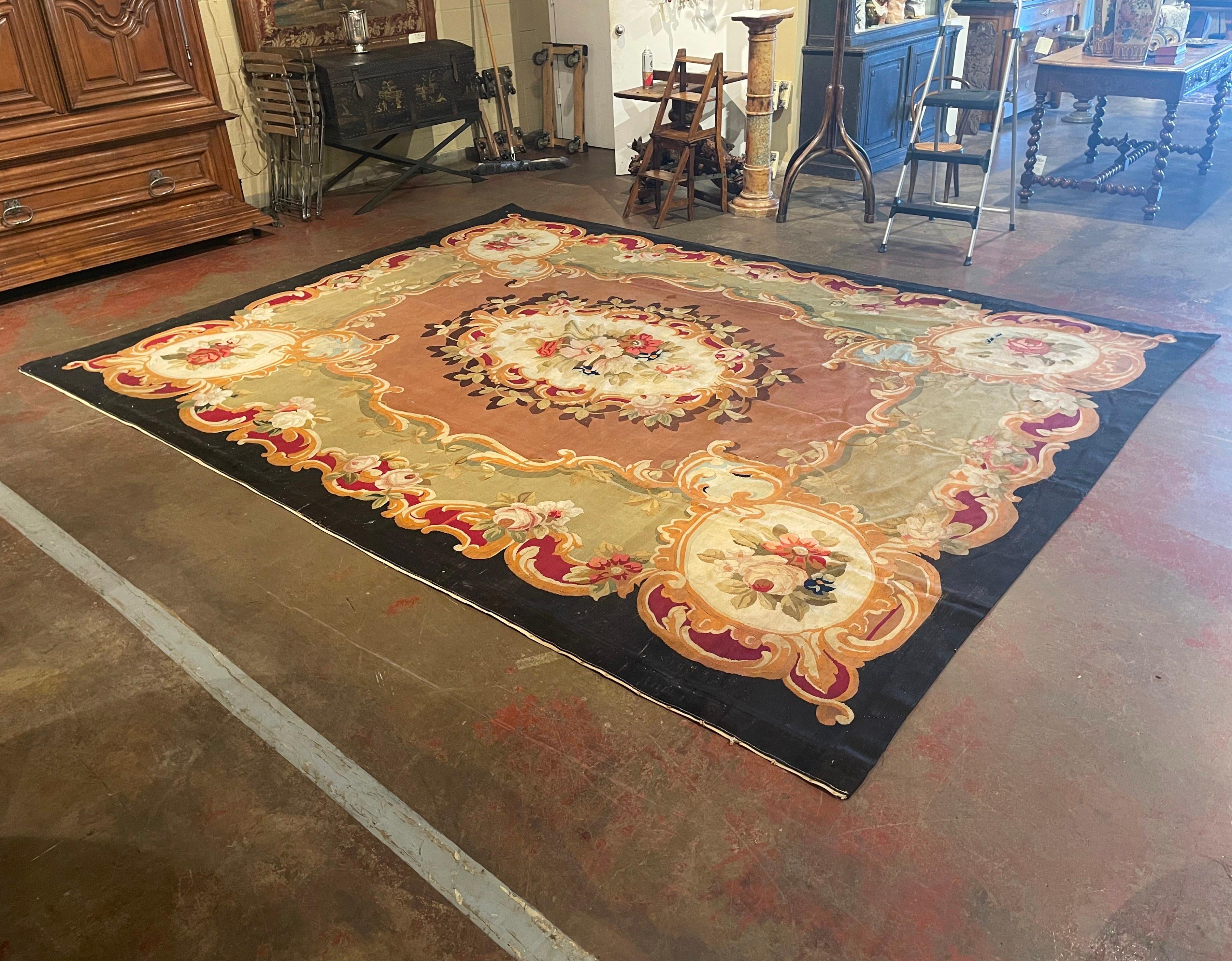 19th Century French Napoleon III Savonnerie Aubusson Floor Rug For Sale 1