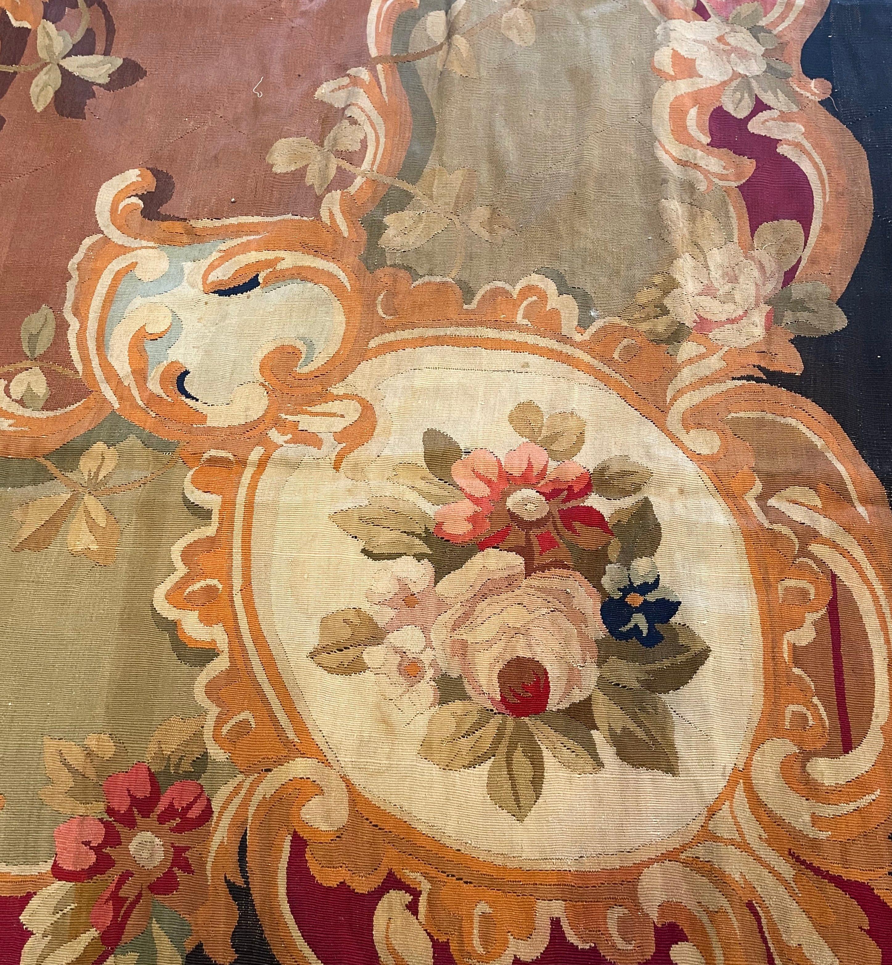 19th Century French Napoleon III Savonnerie Aubusson Floor Rug For Sale 3
