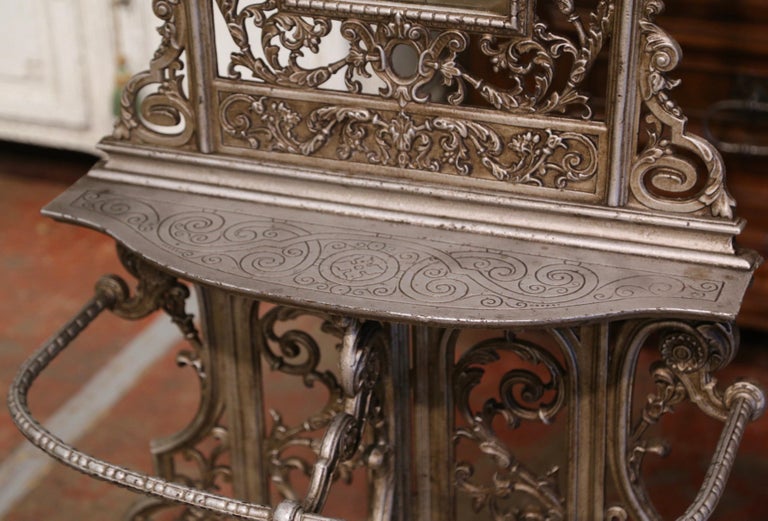 19th Century French Napoleon III Silver Painted Iron Coat and Umbrella