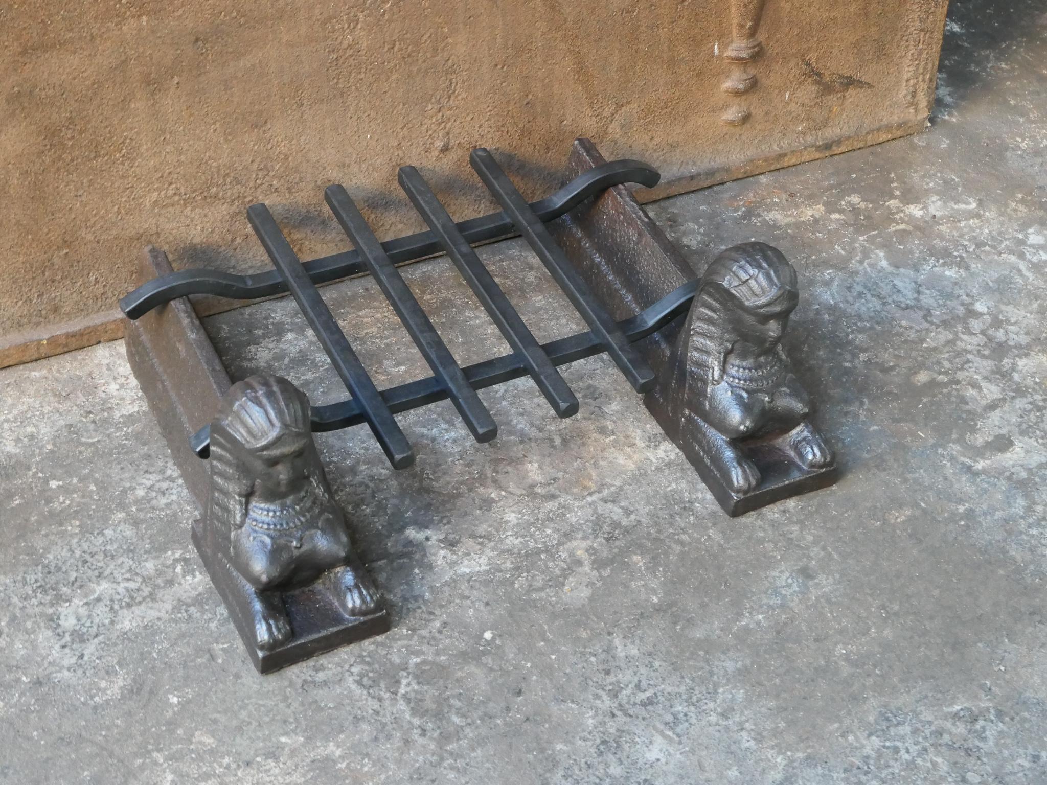 19th Century French Napoleon III 'Sphinx' Fire Grate, Fireplace, Grate For Sale 1