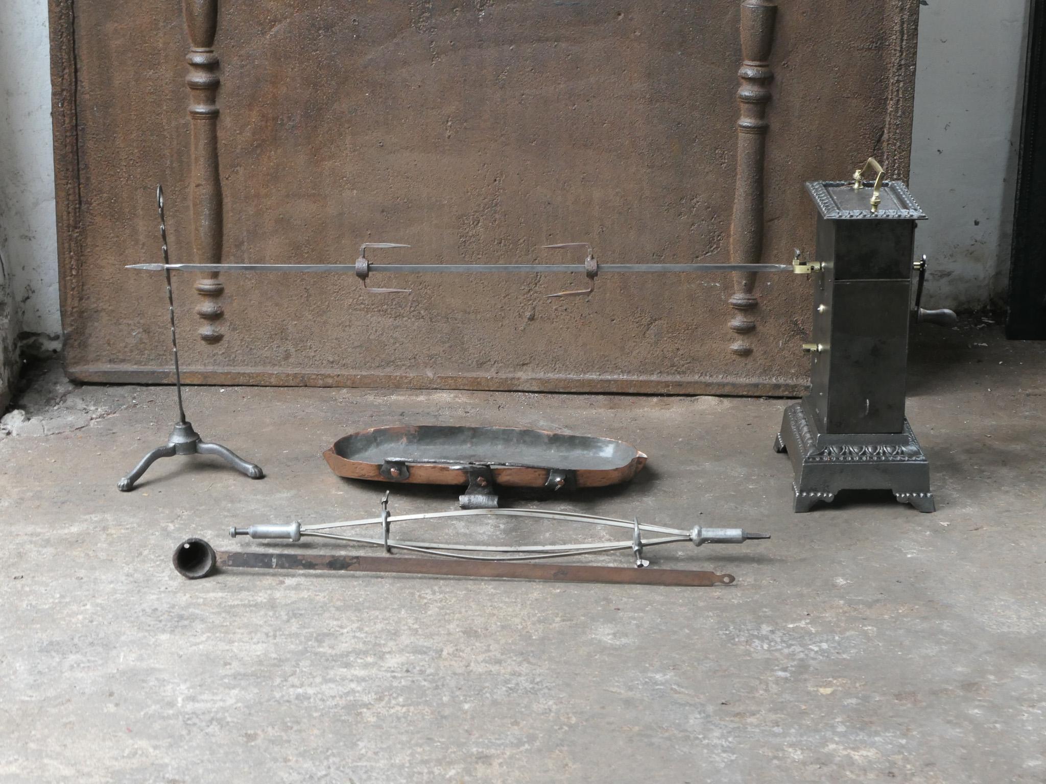Cast 19th Century French Napoleon III Spring Driven Roasting Jack For Sale