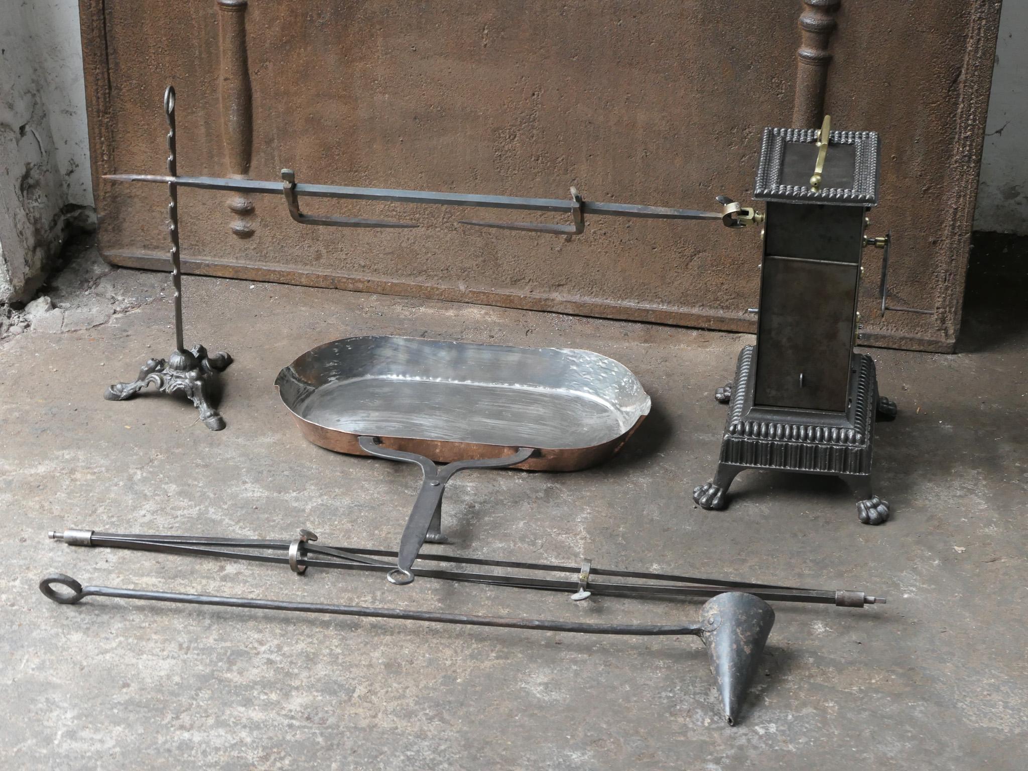 Brass 19th Century French Napoleon III Spring Driven Roasting Jack For Sale