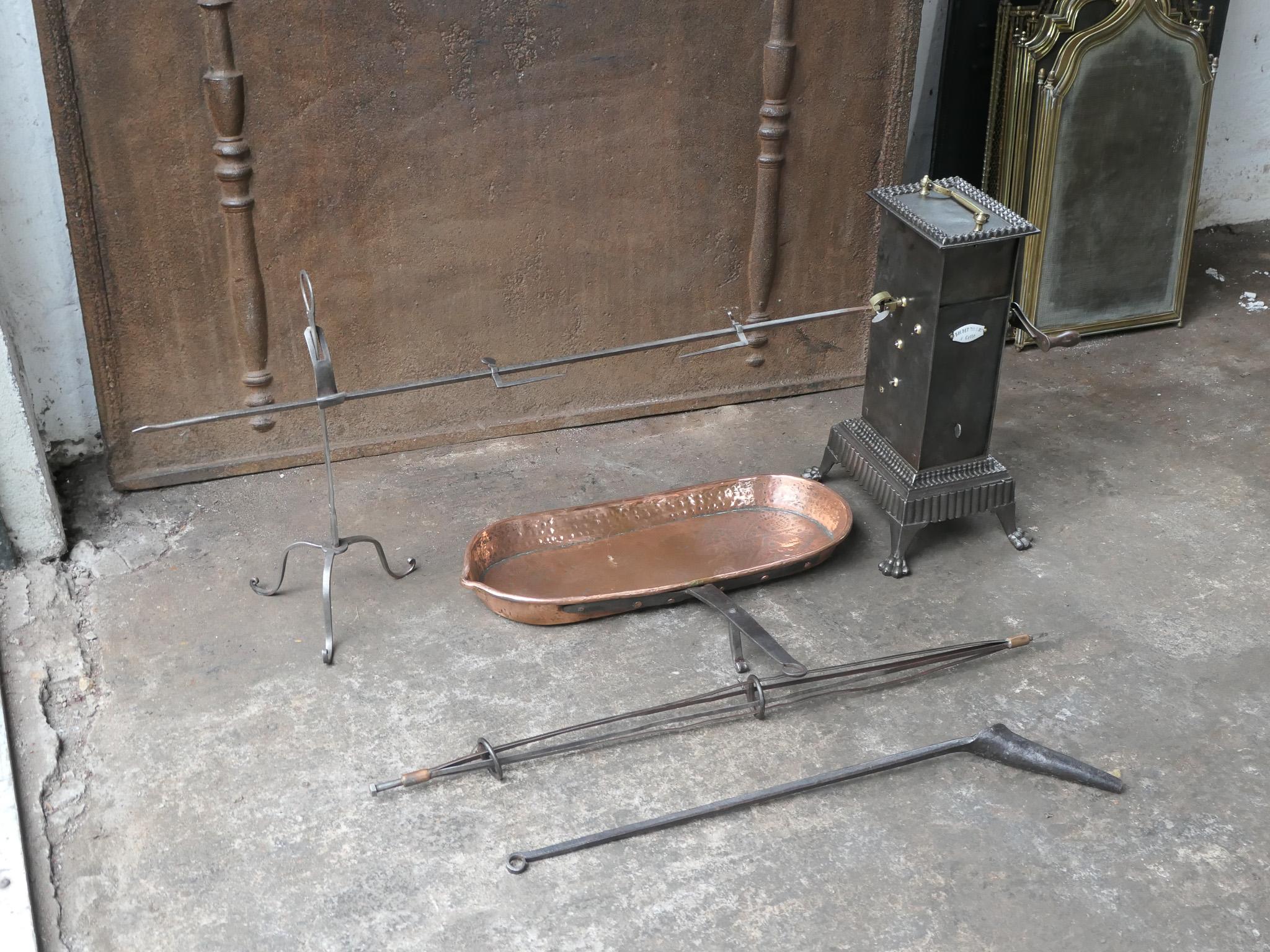 Brass 19th Century French Napoleon III Spring Driven Roasting Jack For Sale