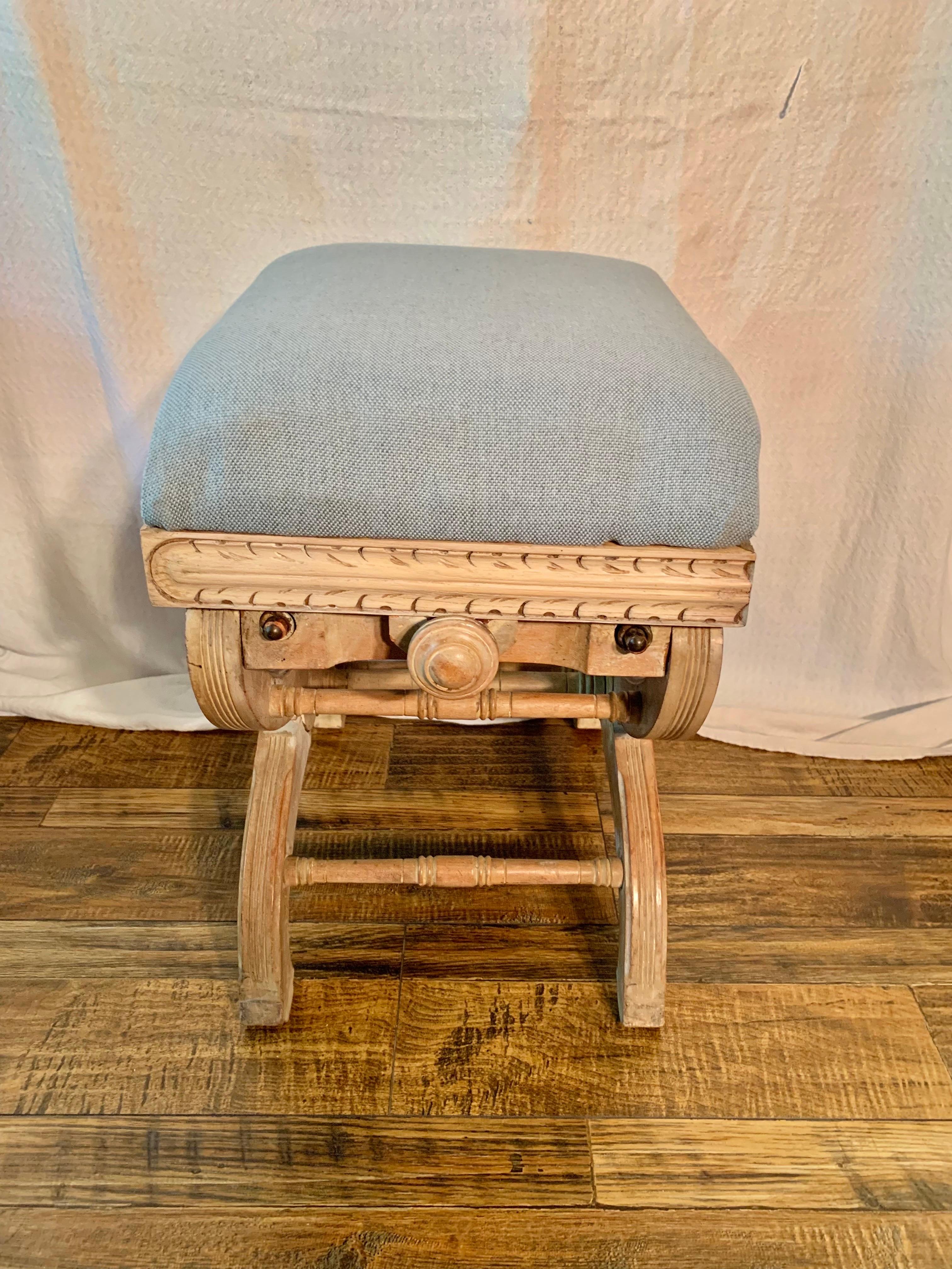 19th Century French Napoleon III Style Adjustable Curule Stool 7