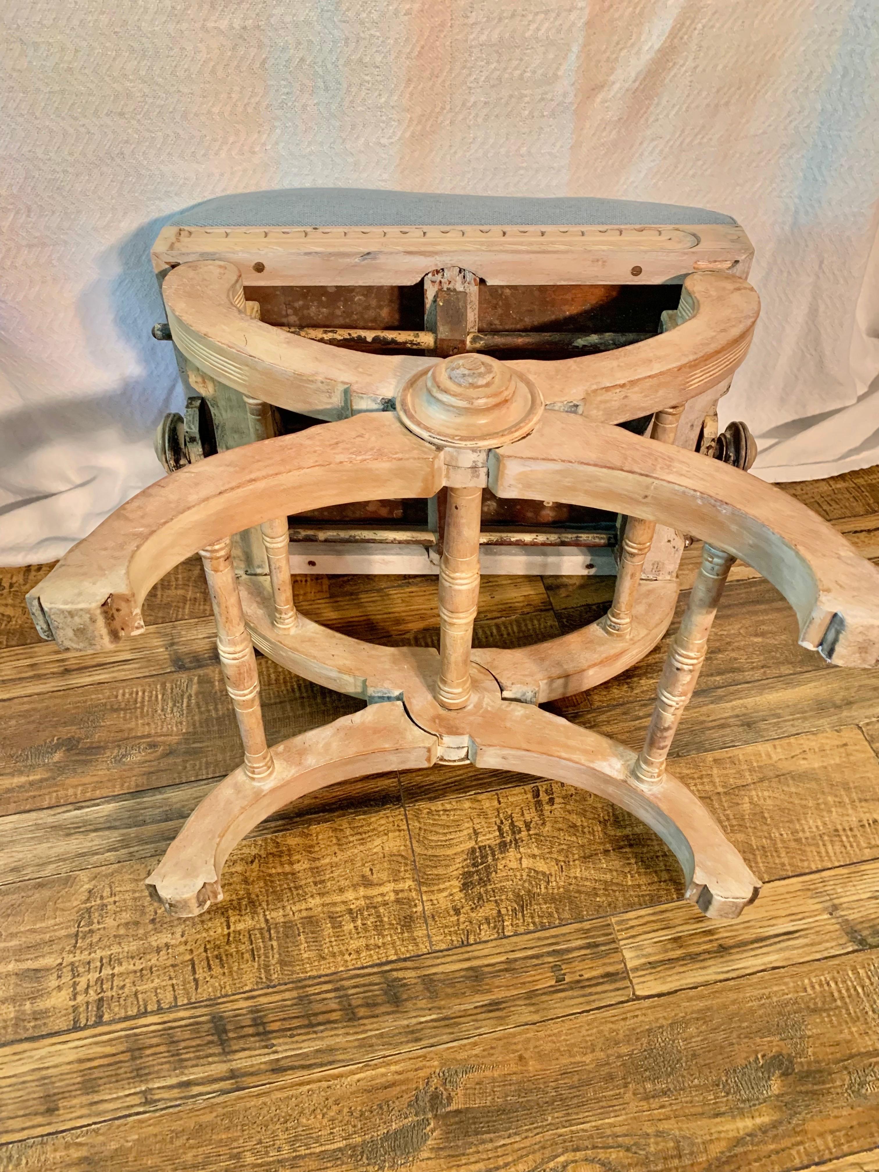 19th Century French Napoleon III Style Adjustable Curule Stool 8