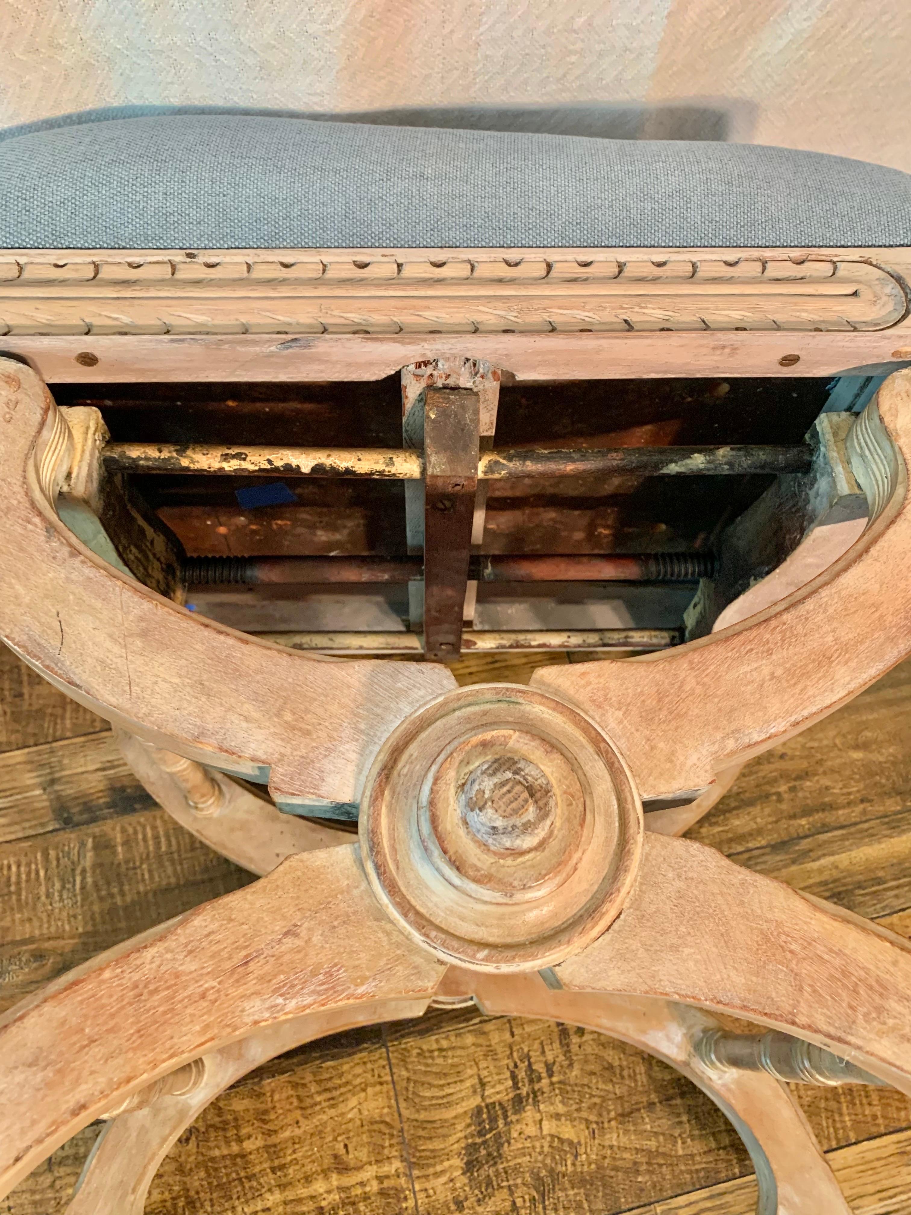 19th Century French Napoleon III Style Adjustable Curule Stool 11