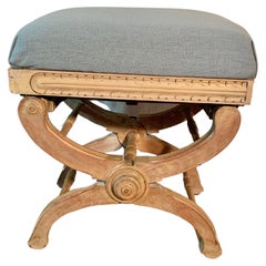 19th Century French Napoleon III Style Adjustable Curule Stool