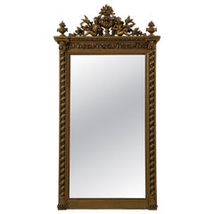 19th Century French Napoleon III Style Glitwood Wooden Wall Mirror