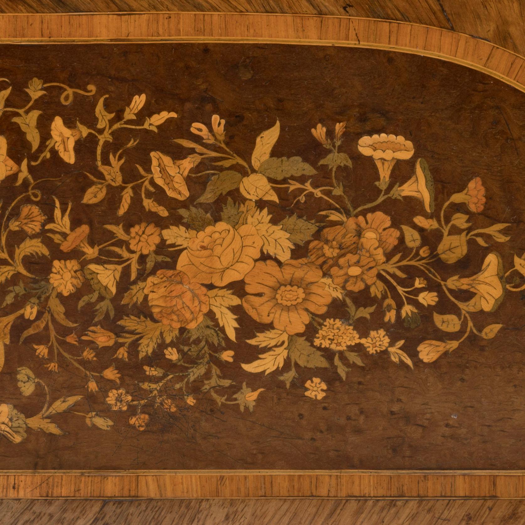 19th Century French Napoleon III Style Marquetry Inlaid Side Cabinet For Sale 3