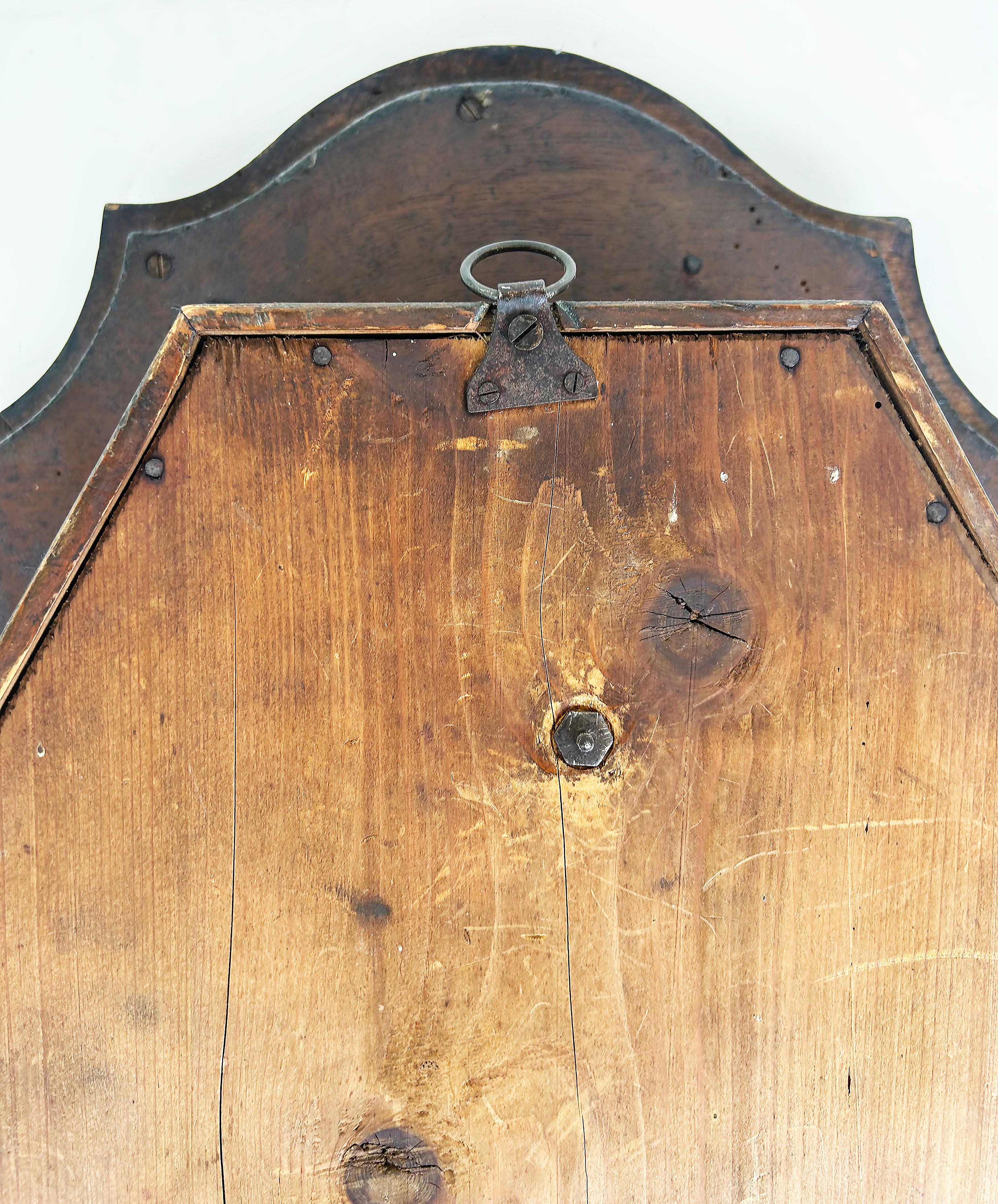 19th Century French Napoleon III Wall Clock, Enamel Face and Wood Marquetry  For Sale 6