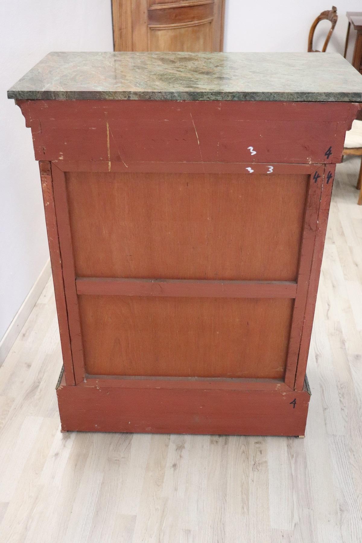 19th Century French Napoleon III Walnut Cabinet or Vetrine with Green Marble Top 5