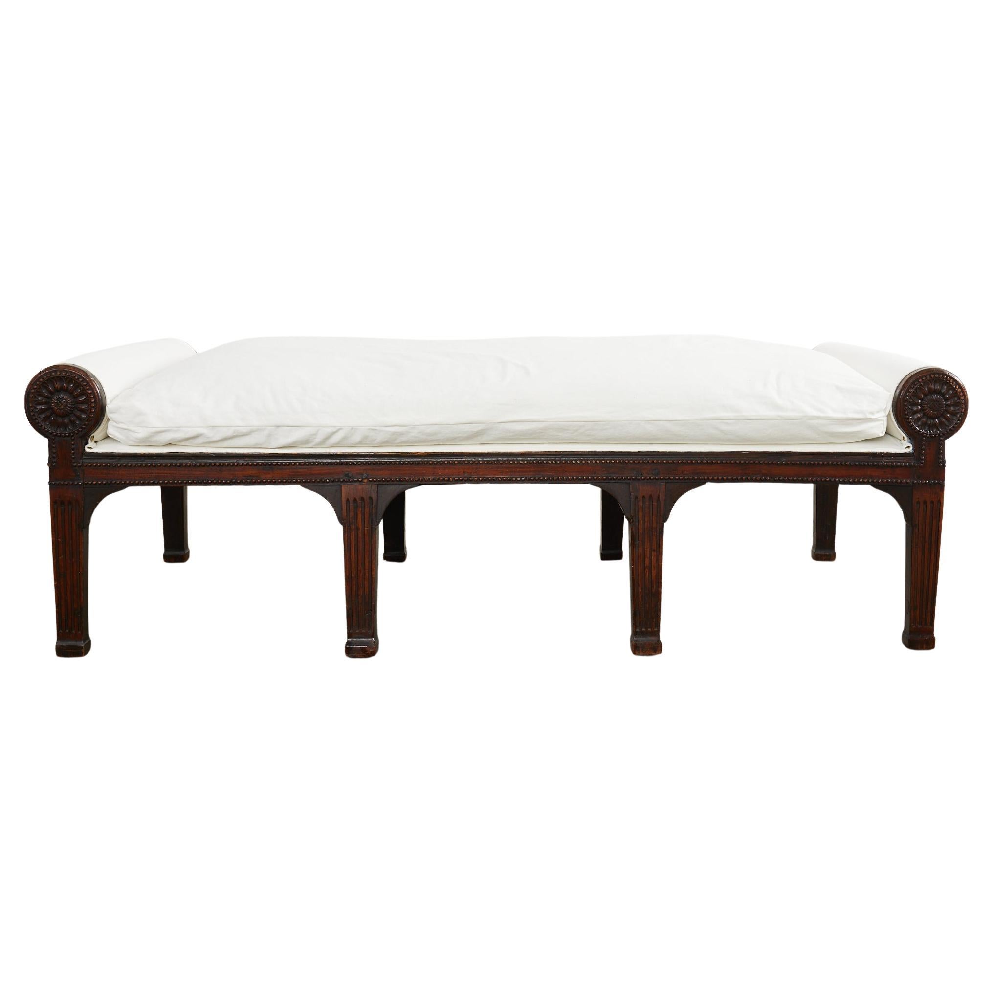 19th Century French Napoleon III Walnut Daybed or Bench For Sale