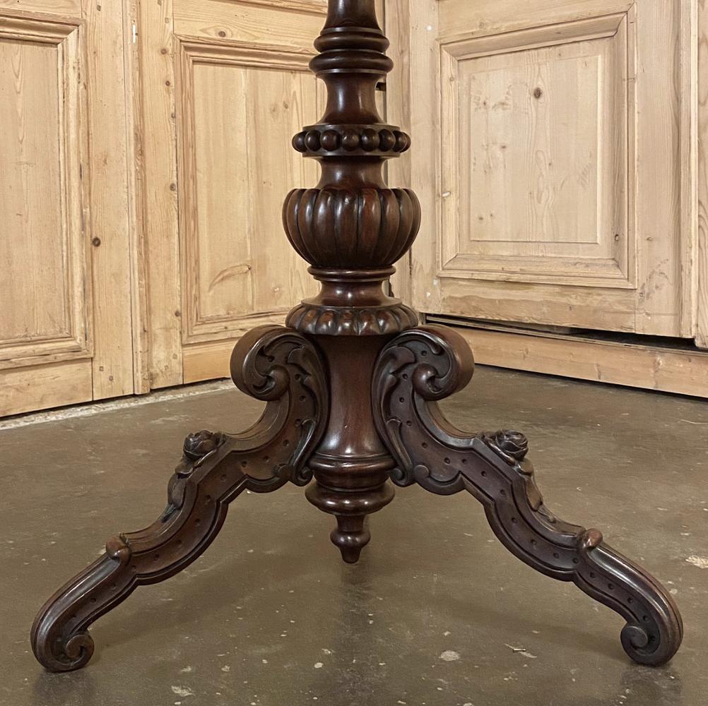 19th Century French Napoleon III Walnut Pie Crust Center Table For Sale 3