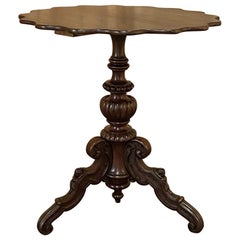 19th Century French Napoleon III Walnut Pie Crust Center Table