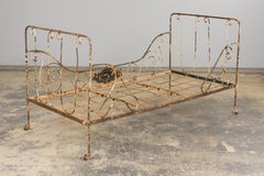 19. Jahrhundert Französisch Napoleon III Schmiedeeisen bemalt im Freien Daybed