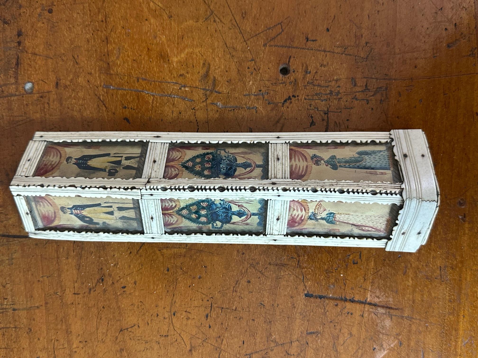 19th century French Napoleon War Soldier Work Domino Painted Basket, 1820s For Sale 10