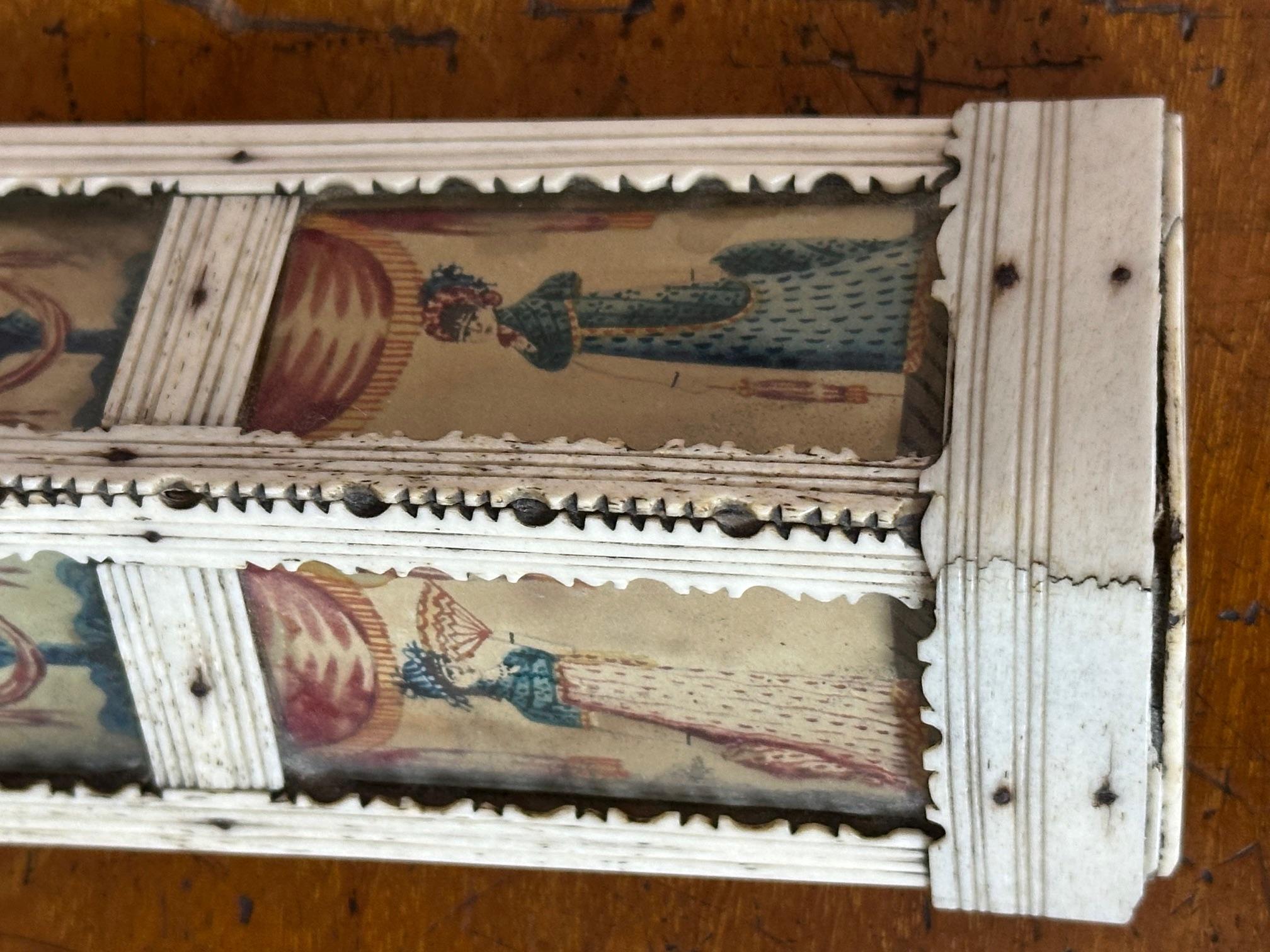 19th century French Napoleon War Soldier Work Domino Painted Basket, 1820s For Sale 13