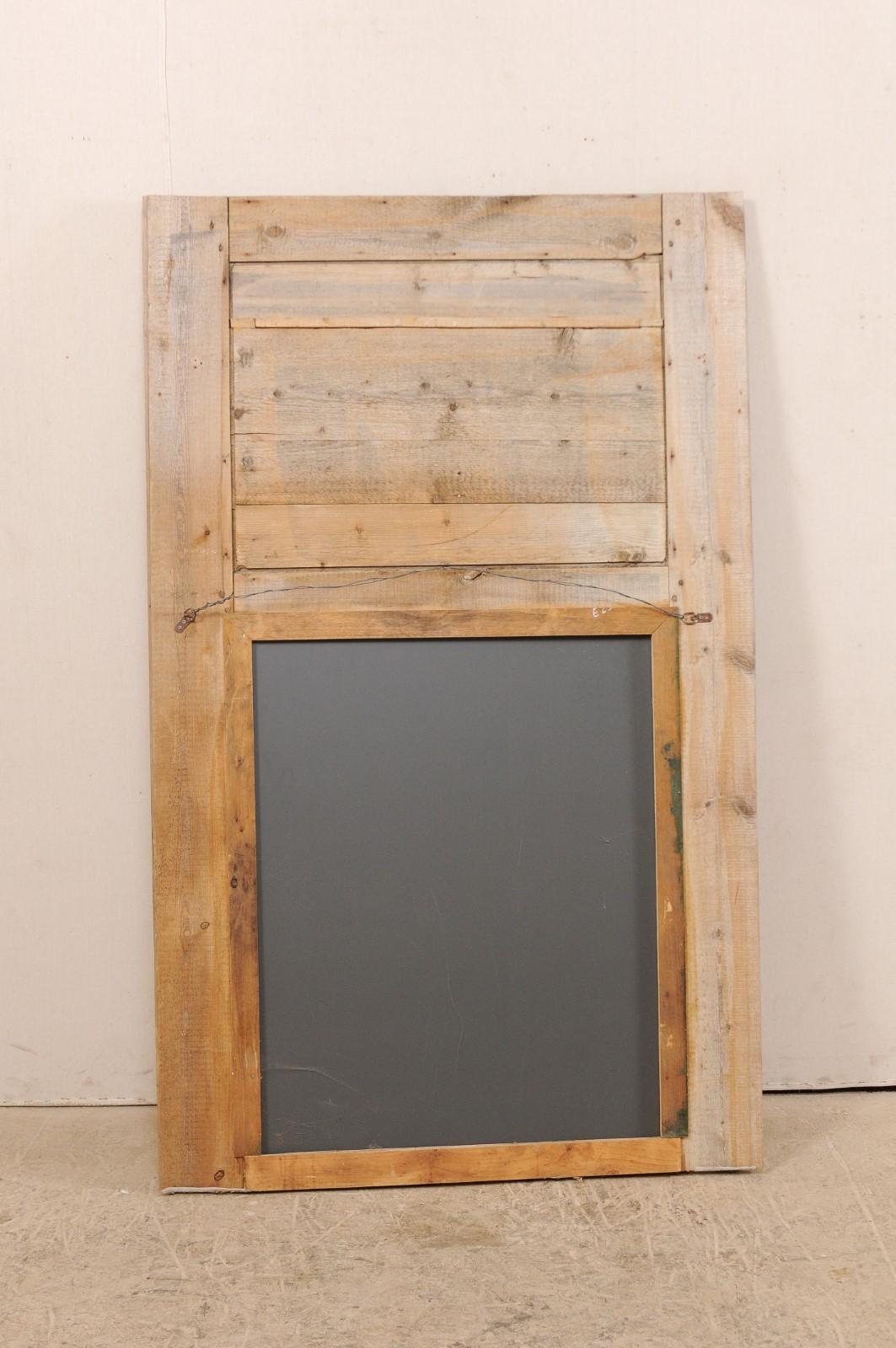 19th Century French Natural Wood Trumeau Mirror, 5.5 Ft Tall 8