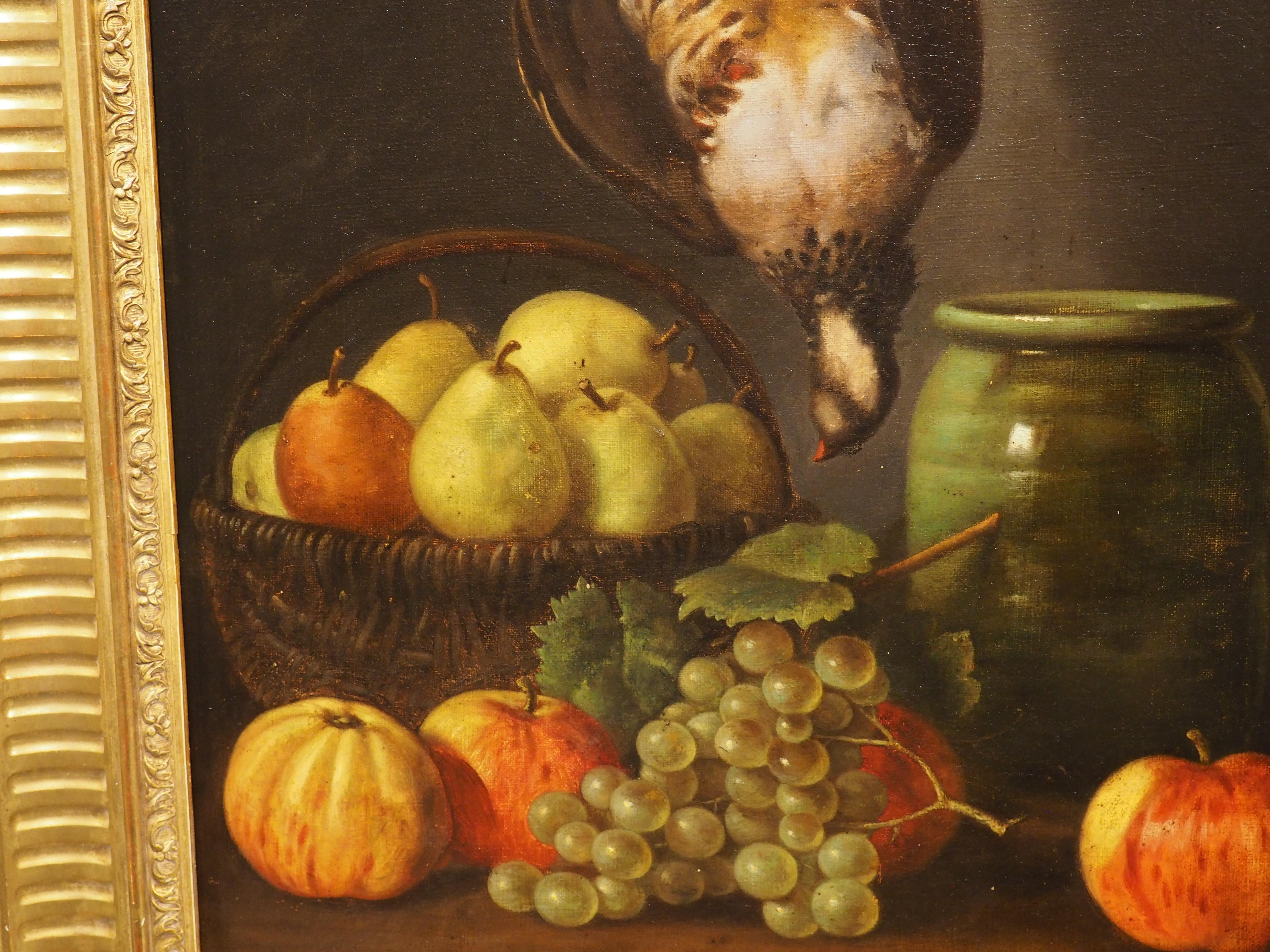 19th Century French Nature Morte Oil on Canvas Painting in Giltwood Frame 6