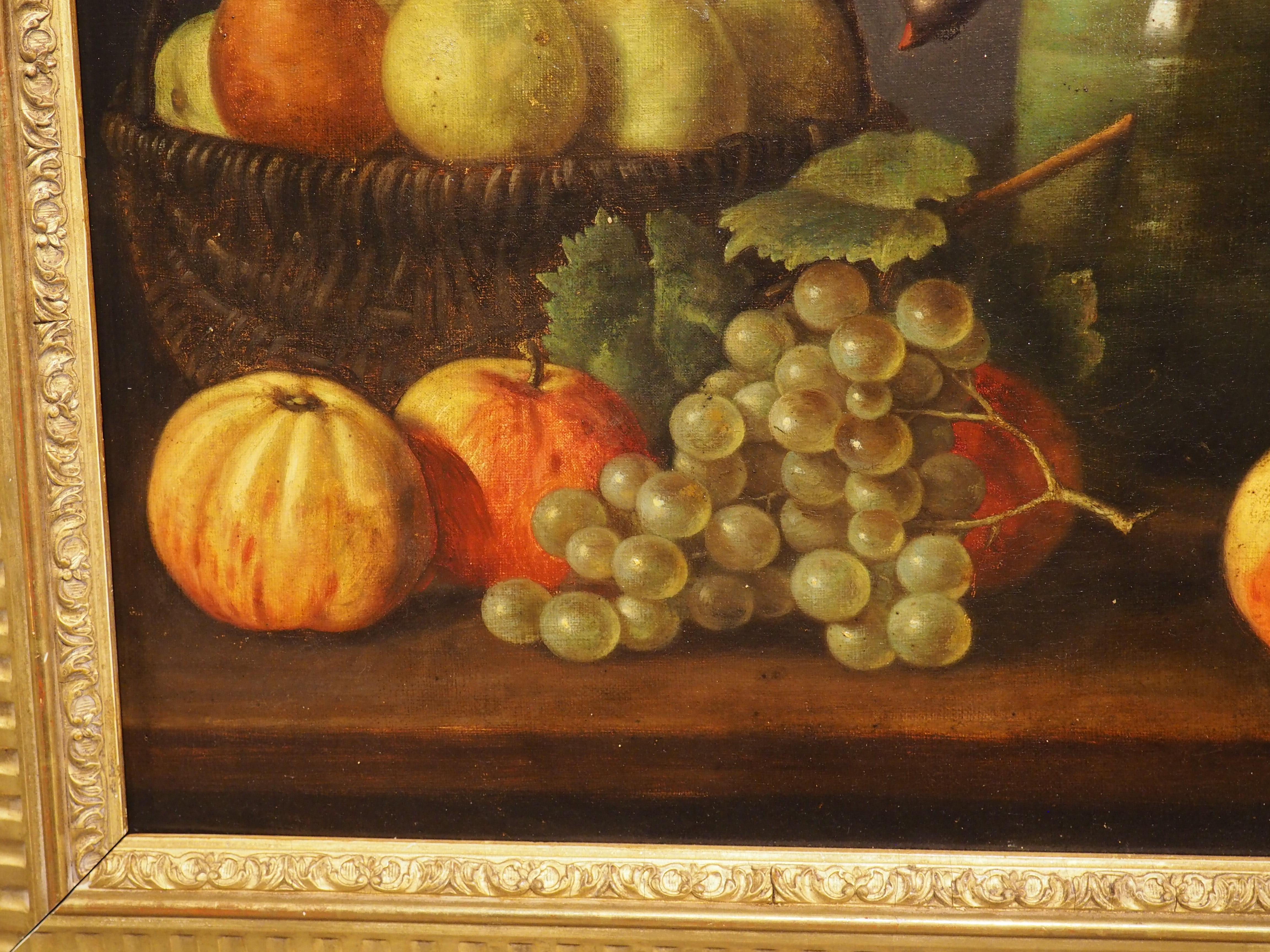 19th Century French Nature Morte Oil on Canvas Painting in Giltwood Frame 7