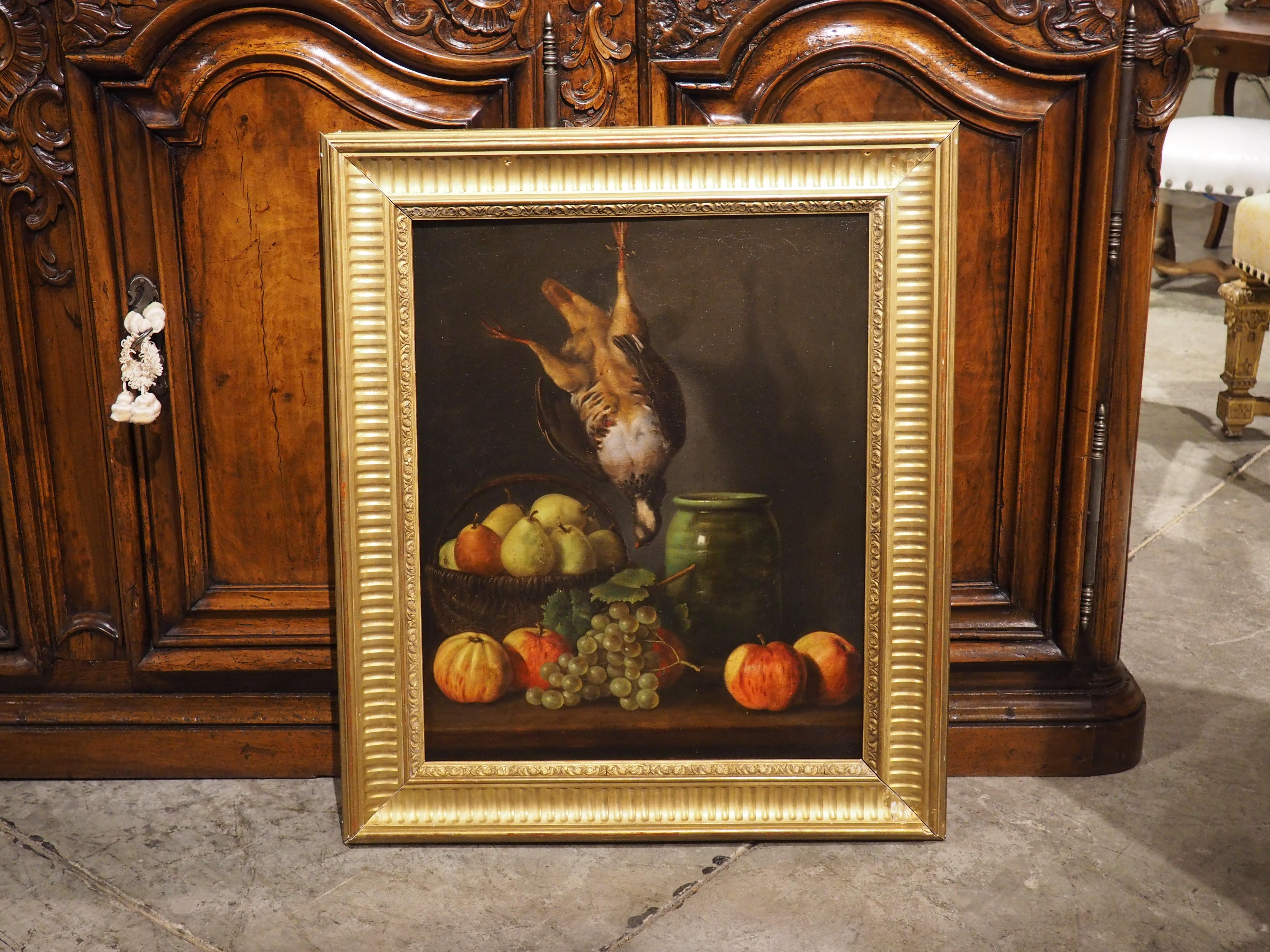 19th Century French Nature Morte Oil on Canvas Painting in Giltwood Frame 9