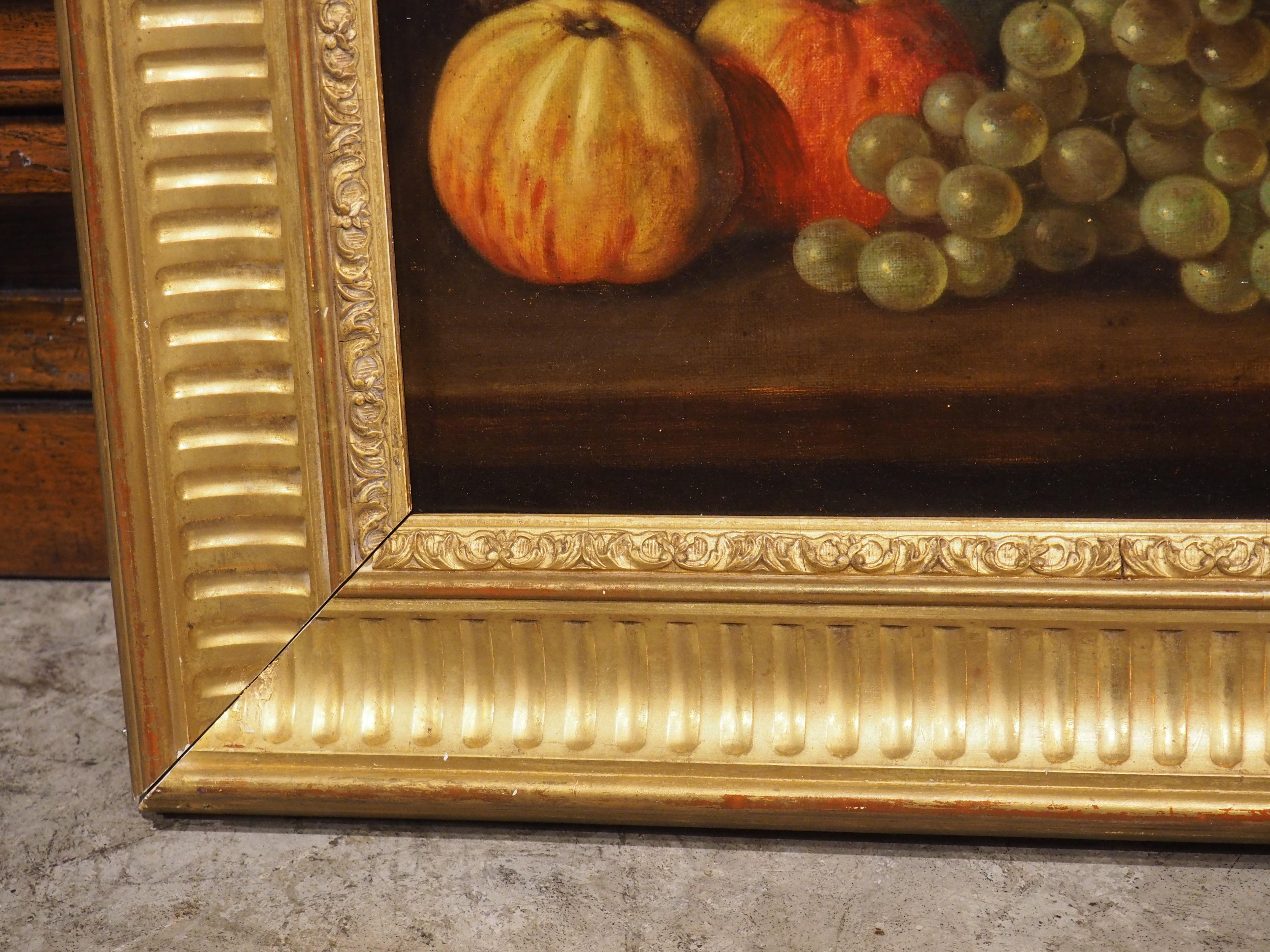 19th Century French Nature Morte Oil on Canvas Painting in Giltwood Frame 1