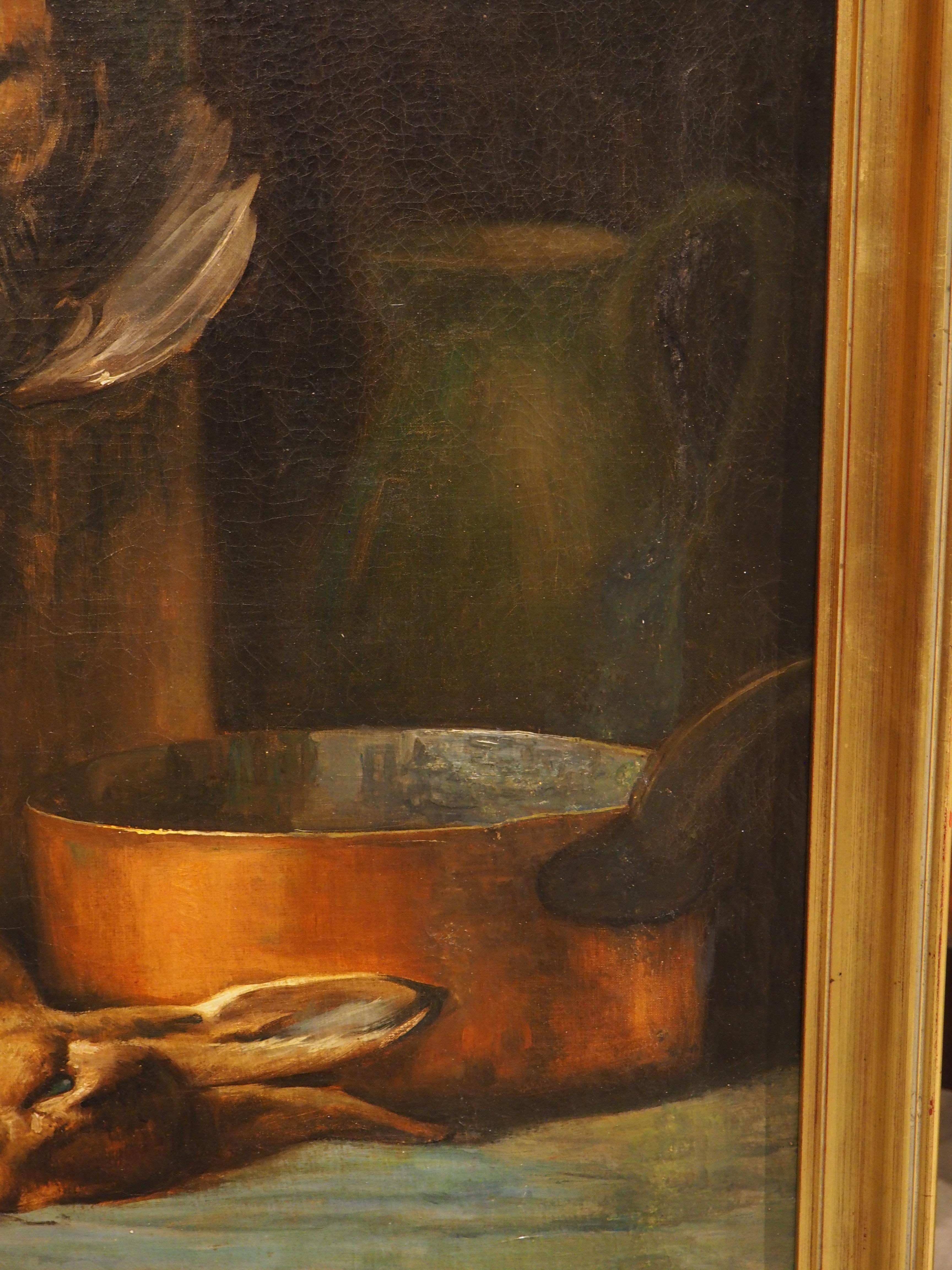 19th Century French Nature Morte Oil Painting in Giltwood Frame, Signed Georges For Sale 5