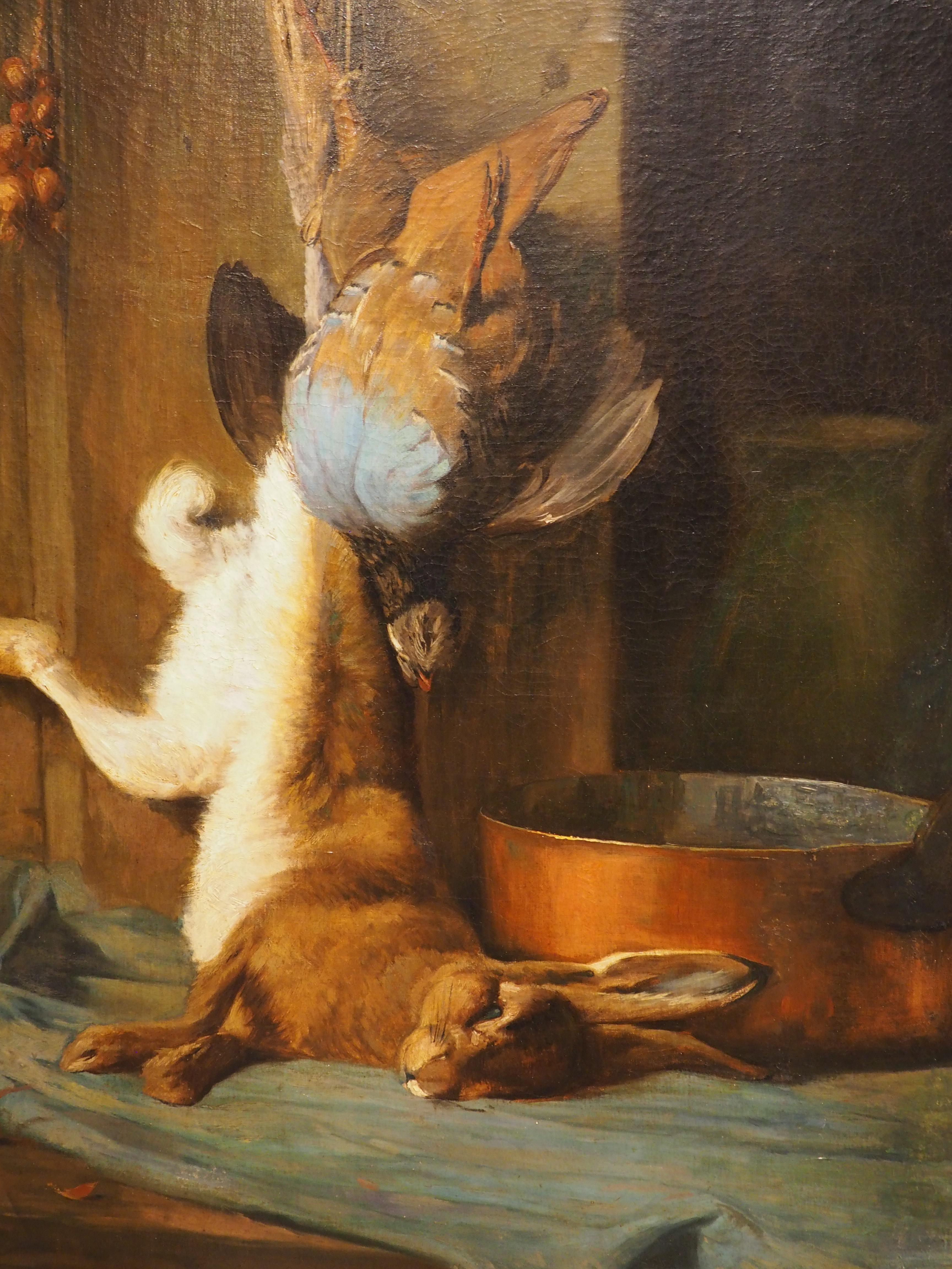 19th Century French Nature Morte Oil Painting in Giltwood Frame, Signed Georges For Sale 7