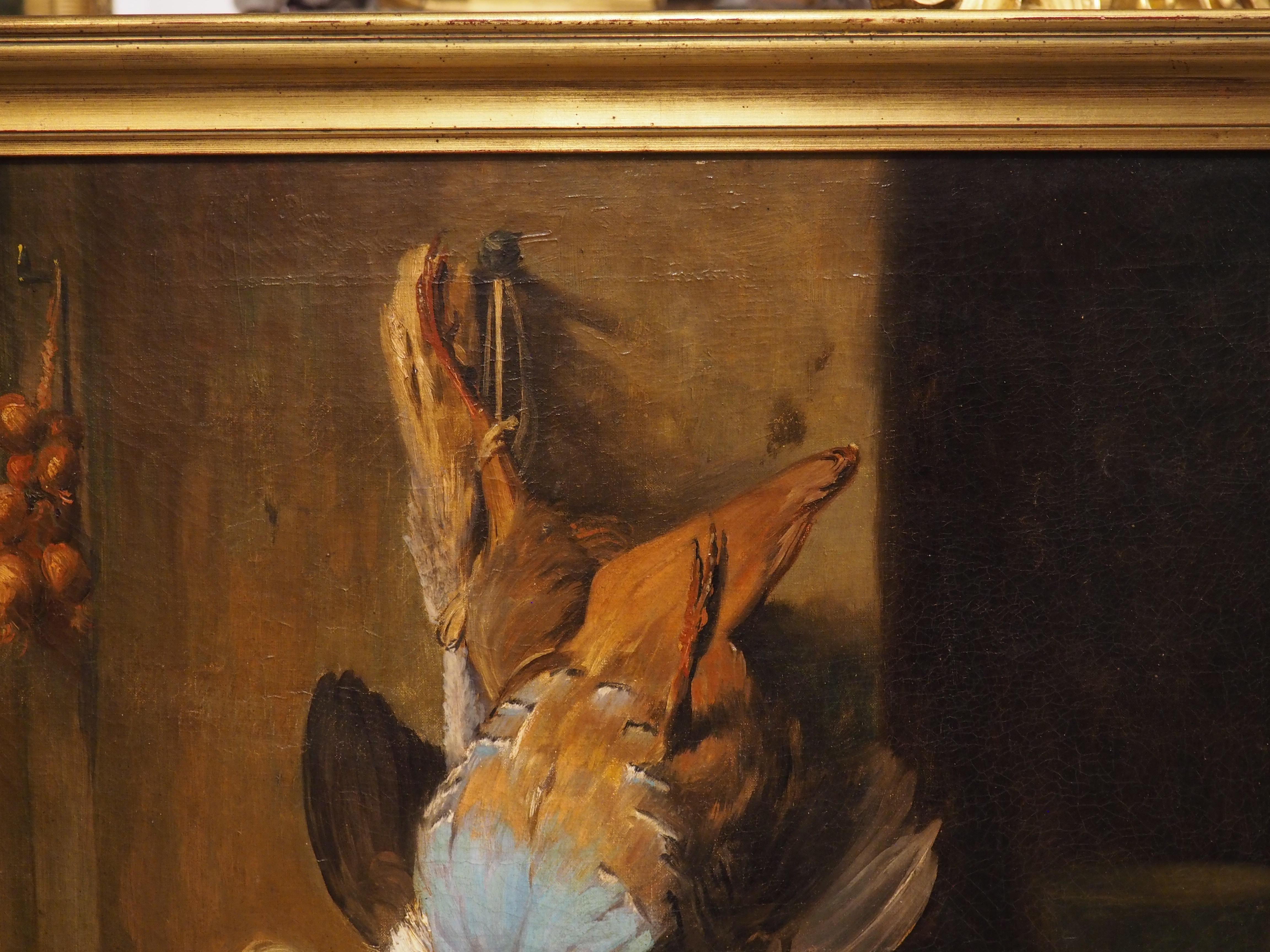 19th Century French Nature Morte Oil Painting in Giltwood Frame, Signed Georges For Sale 3