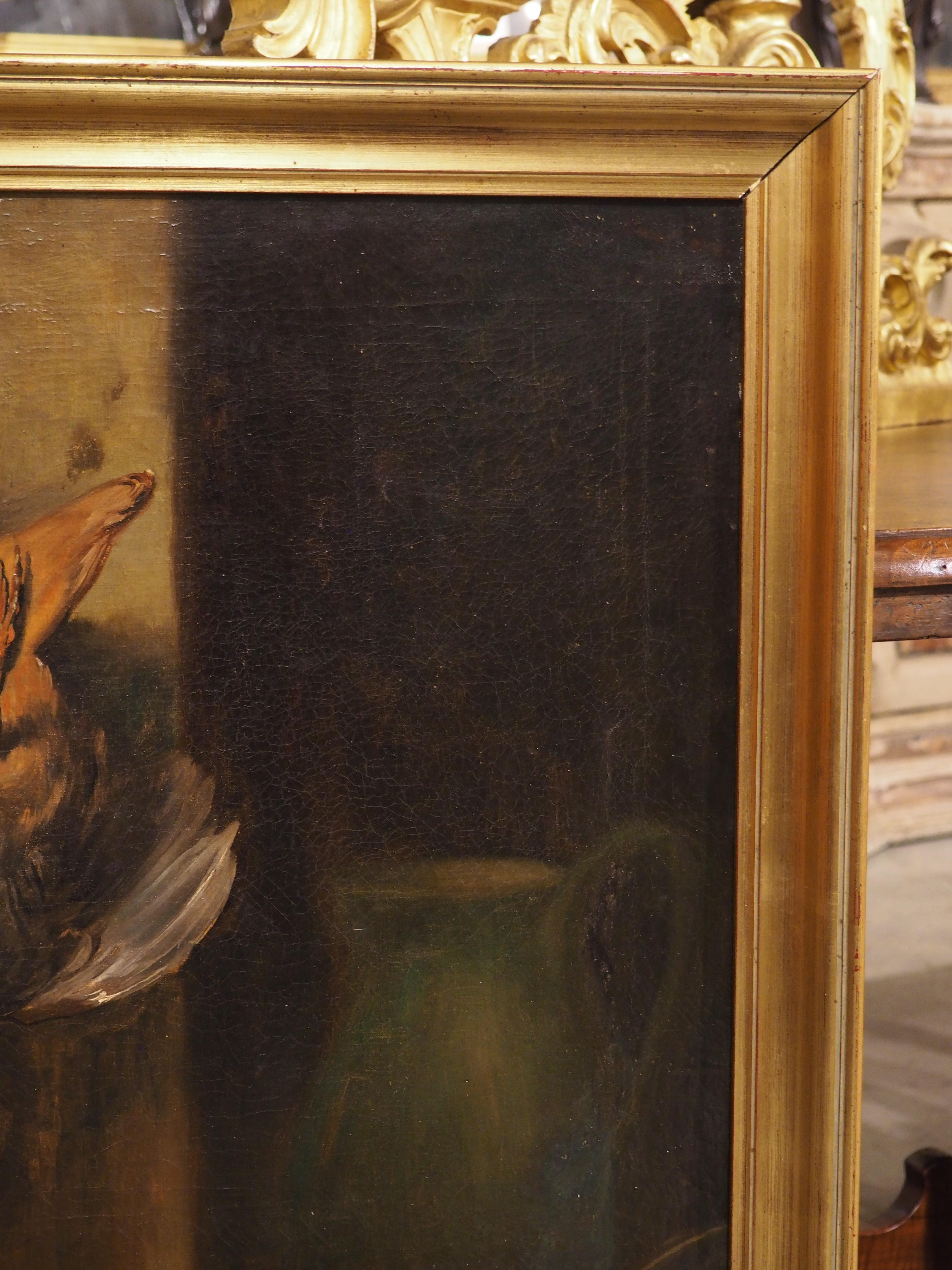 19th Century French Nature Morte Oil Painting in Giltwood Frame, Signed Georges For Sale 4