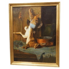 19th Century French Nature Morte Oil Painting in Giltwood Frame, Signed Georges