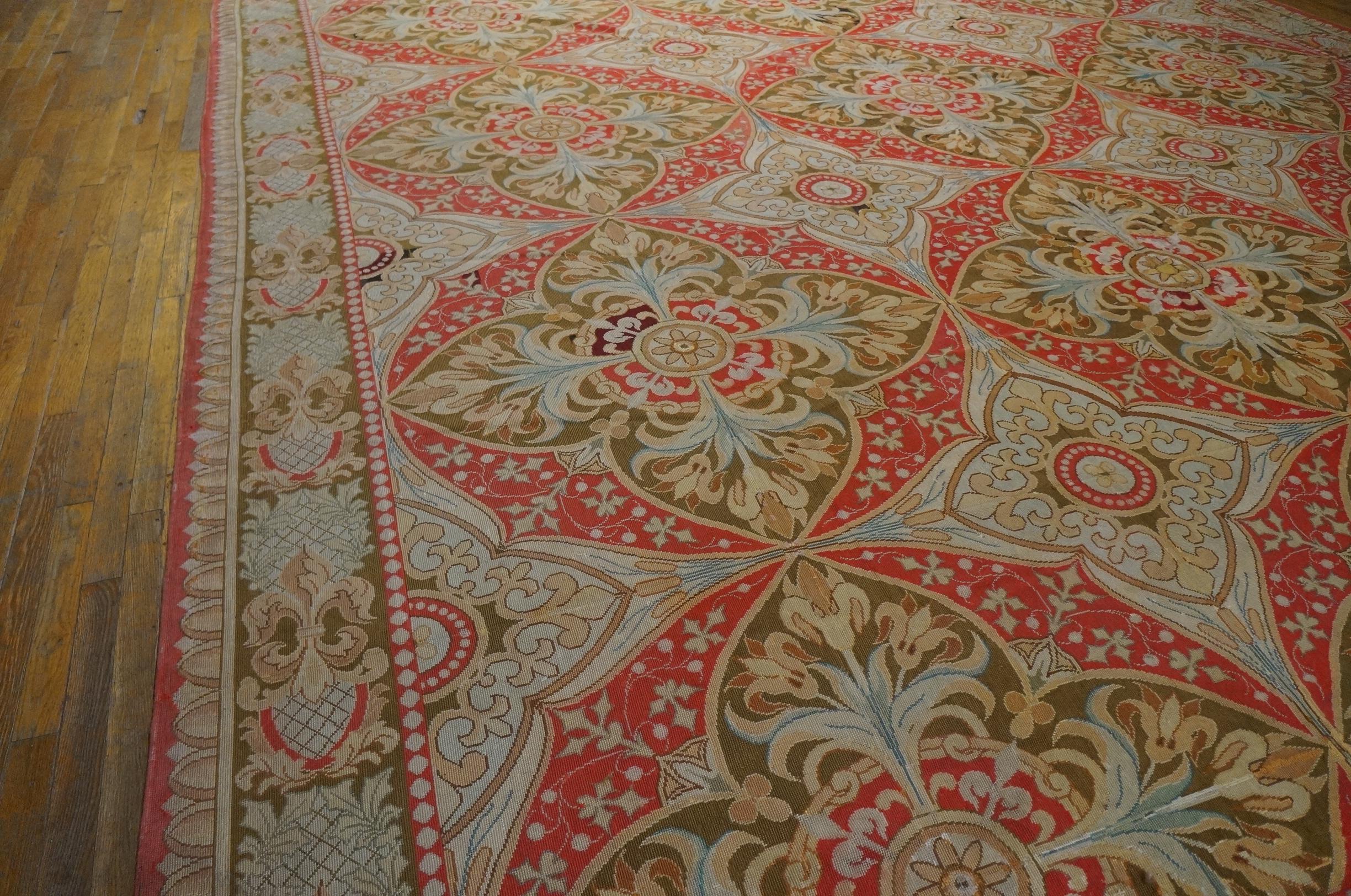19th Century French Needlepoint Carpet ( 13'4
