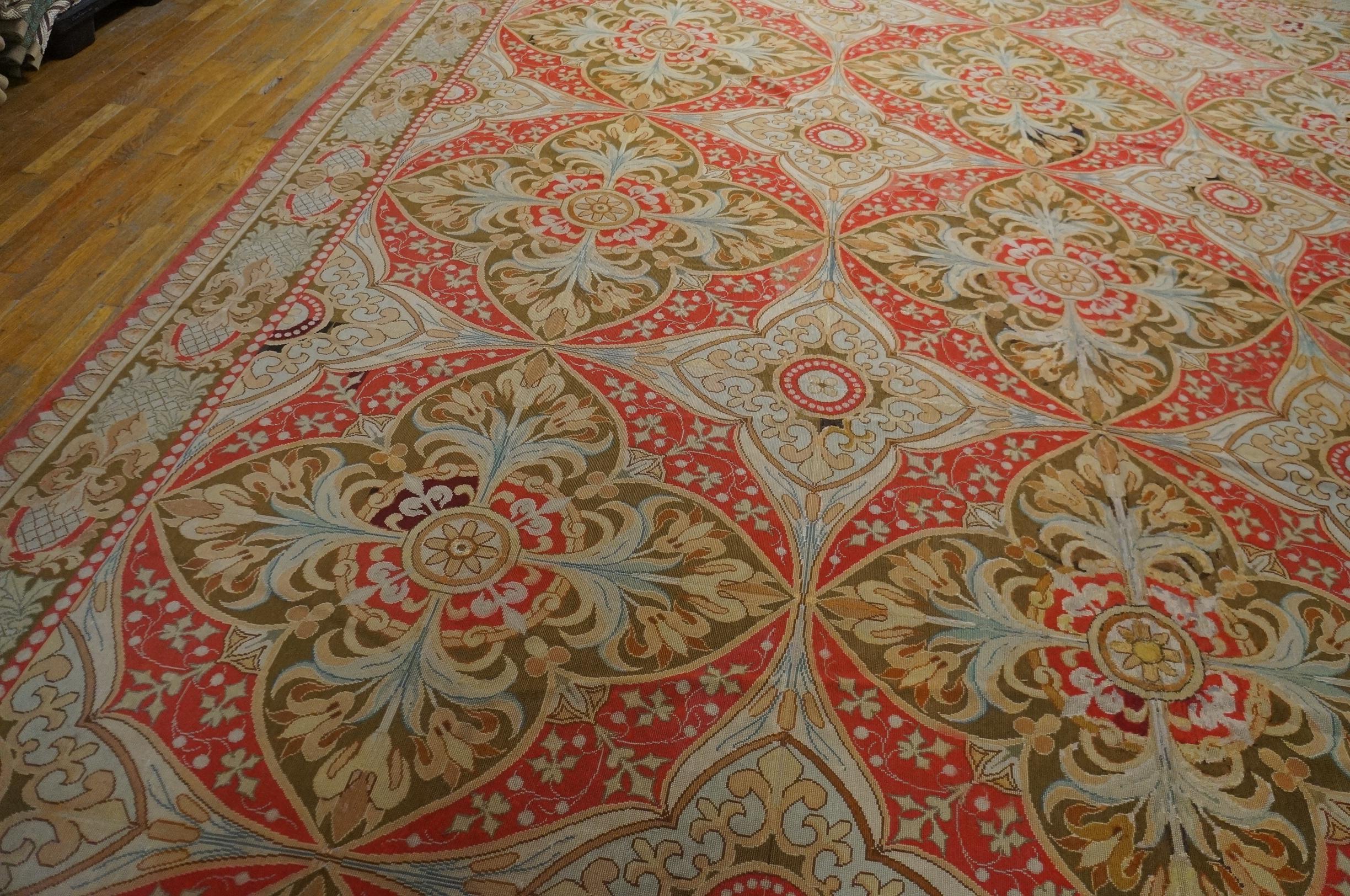 19th Century French Needlepoint Carpet ( 13'4