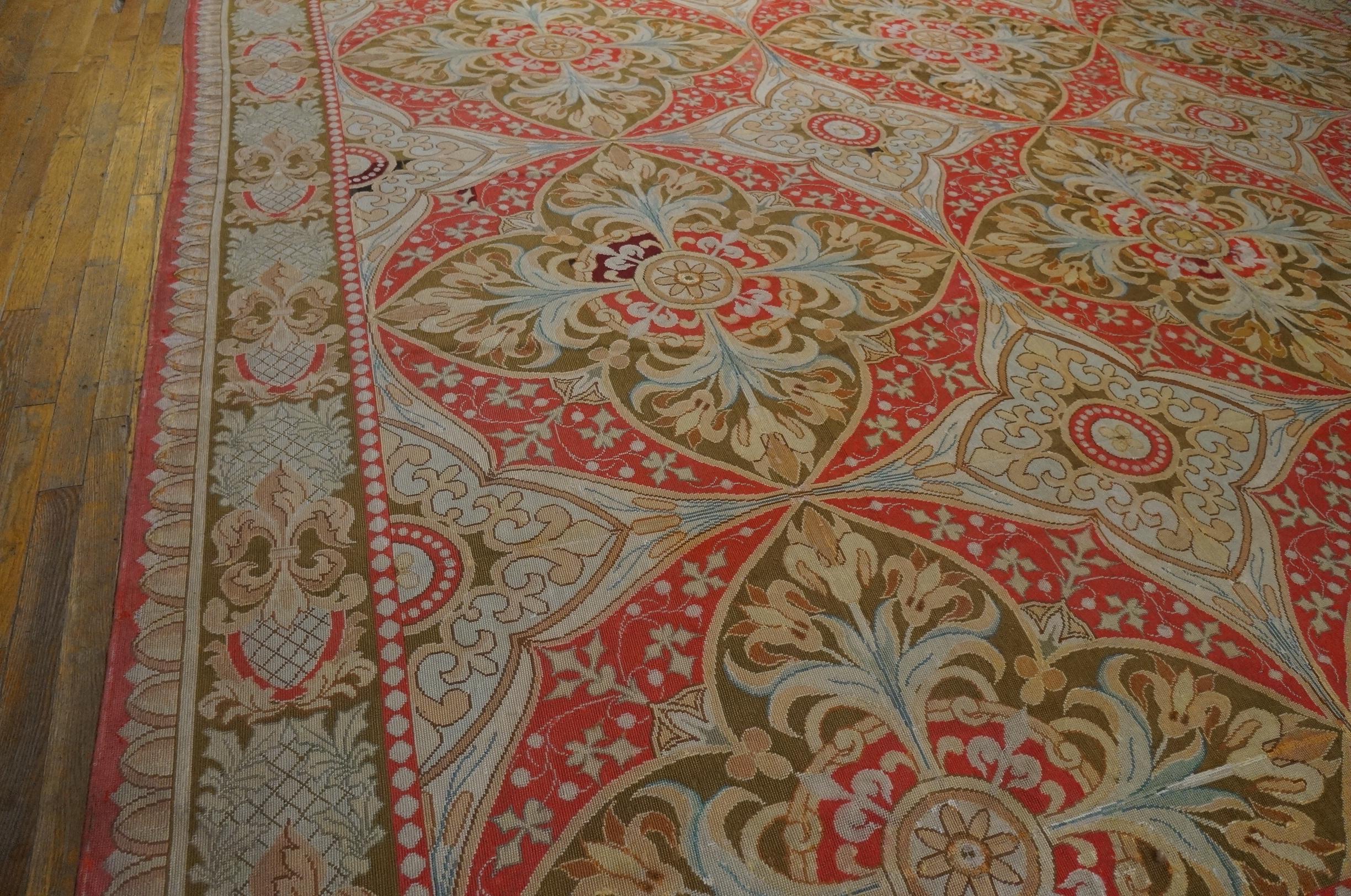 19th Century French Needlepoint Carpet ( 13'4