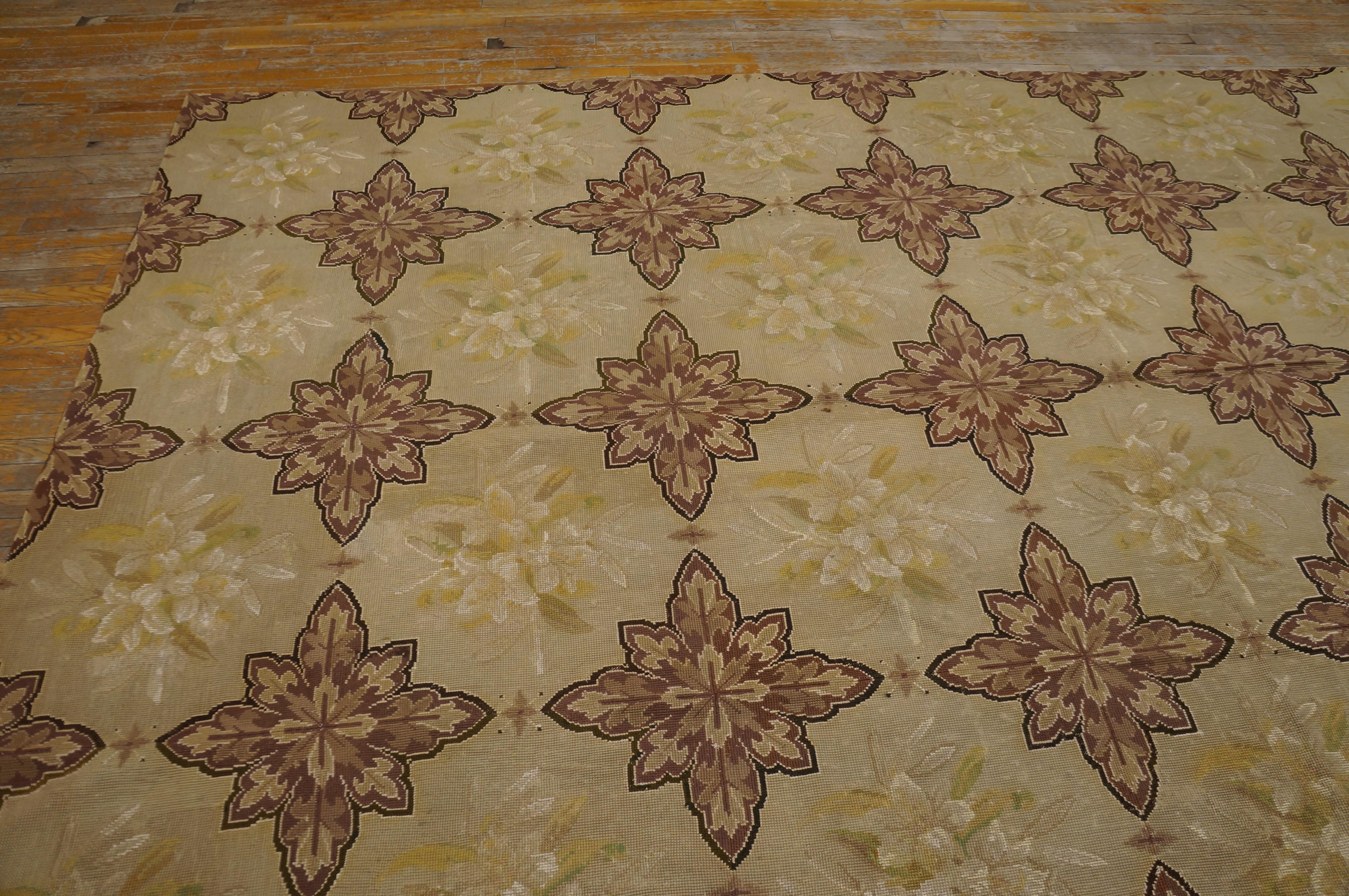 19th Century French Needlepoint Carpet ( 7'4