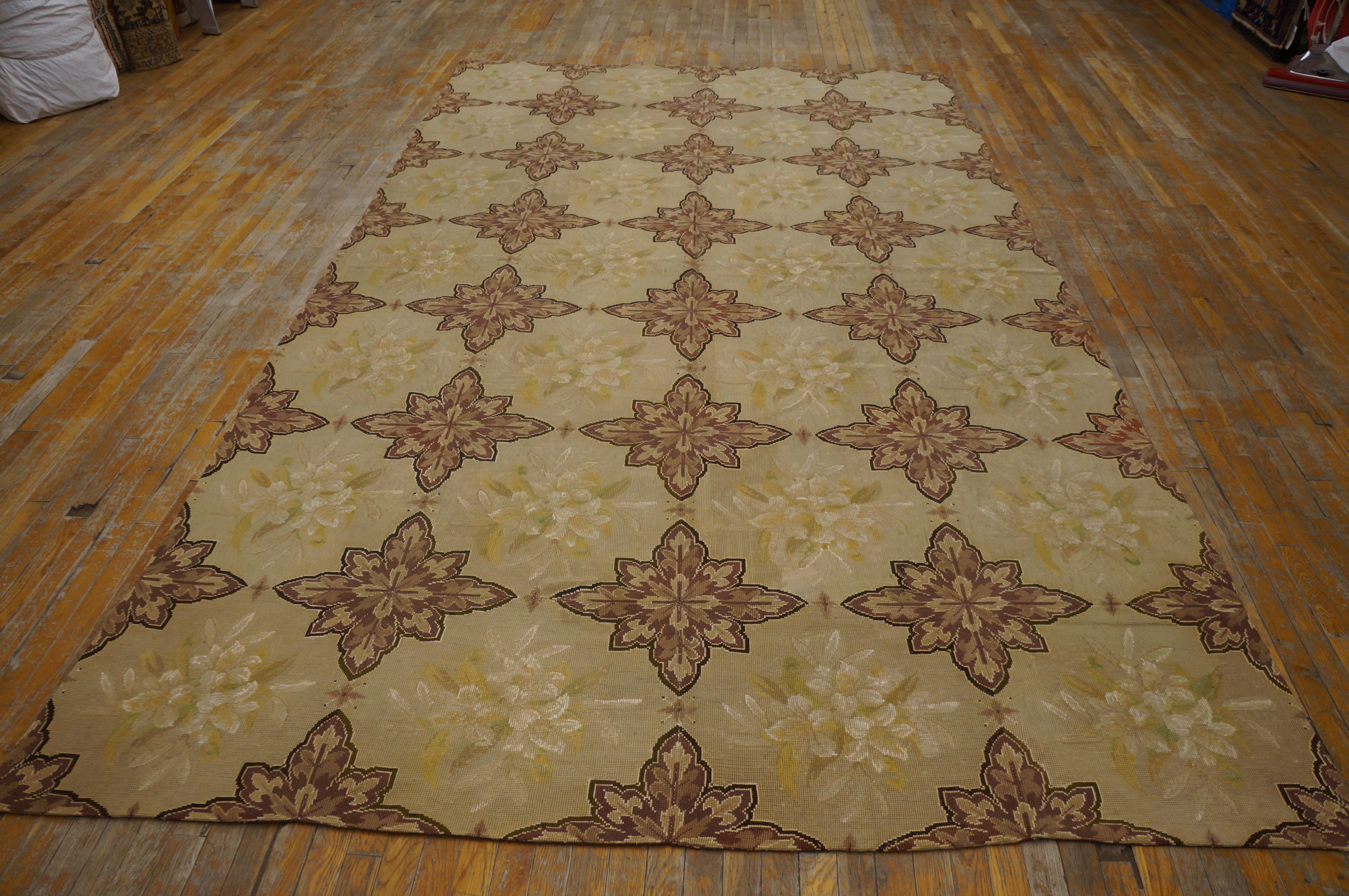 19th Century French Needlepoint Carpet ( 7'4