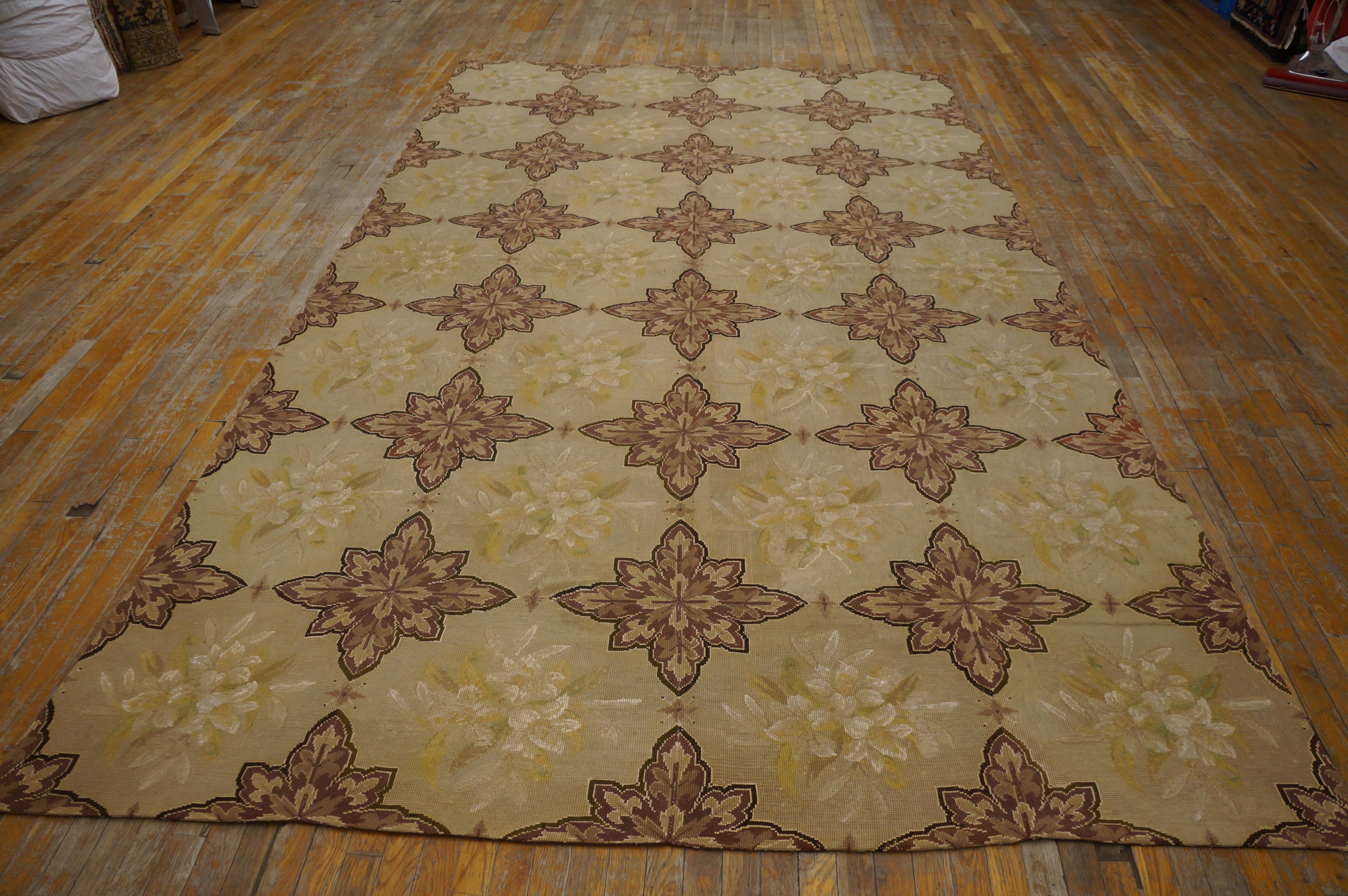 19th Century French Needlepoint Carpet ( 7'4