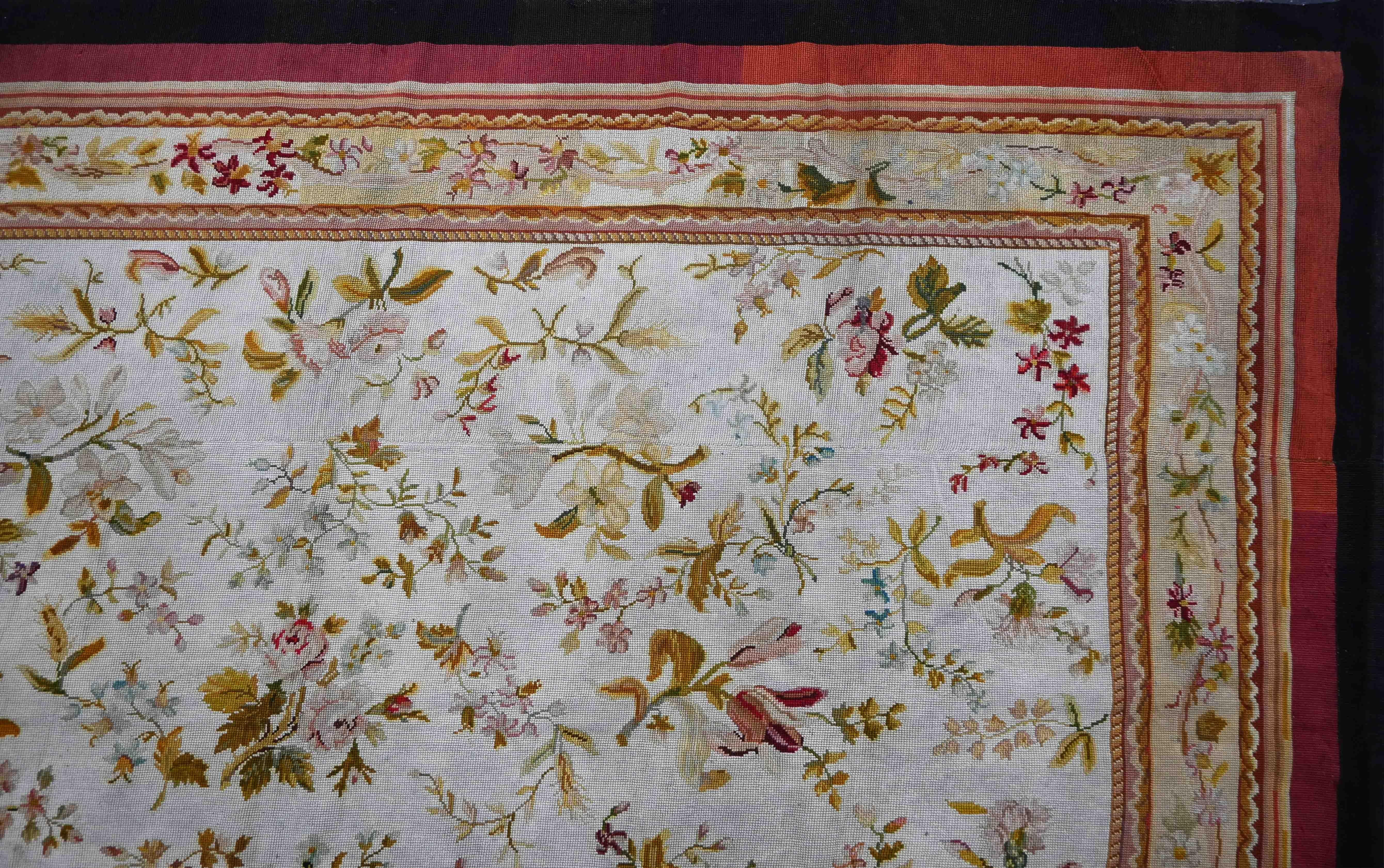 Francese Tappeti francesi a punta d'ago del XIX secolo - 287x150cm - N° 1551 in vendita