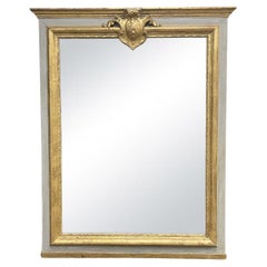 19th Century French Neo-Classical Gilded Pinewood Trumeau Mirror - Antique Décor