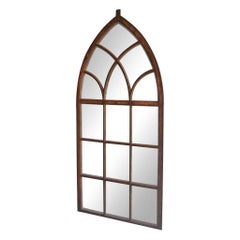 19th Century French Neo-Gothic Metal Etange Wall Mirror