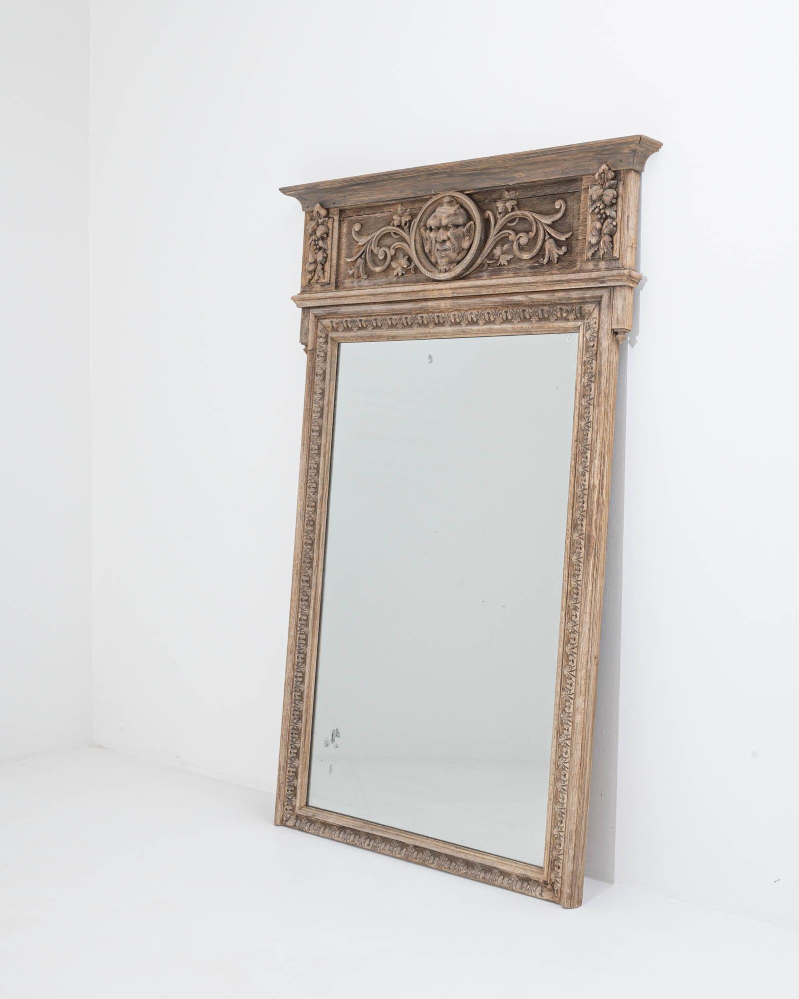 Renaissance Revival 19th Century French Neo Renaissance Oak Trumeau Mirror