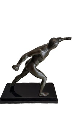 19th Century French Neoclassic Bronze, Borghese Gladiator, Grand Tour